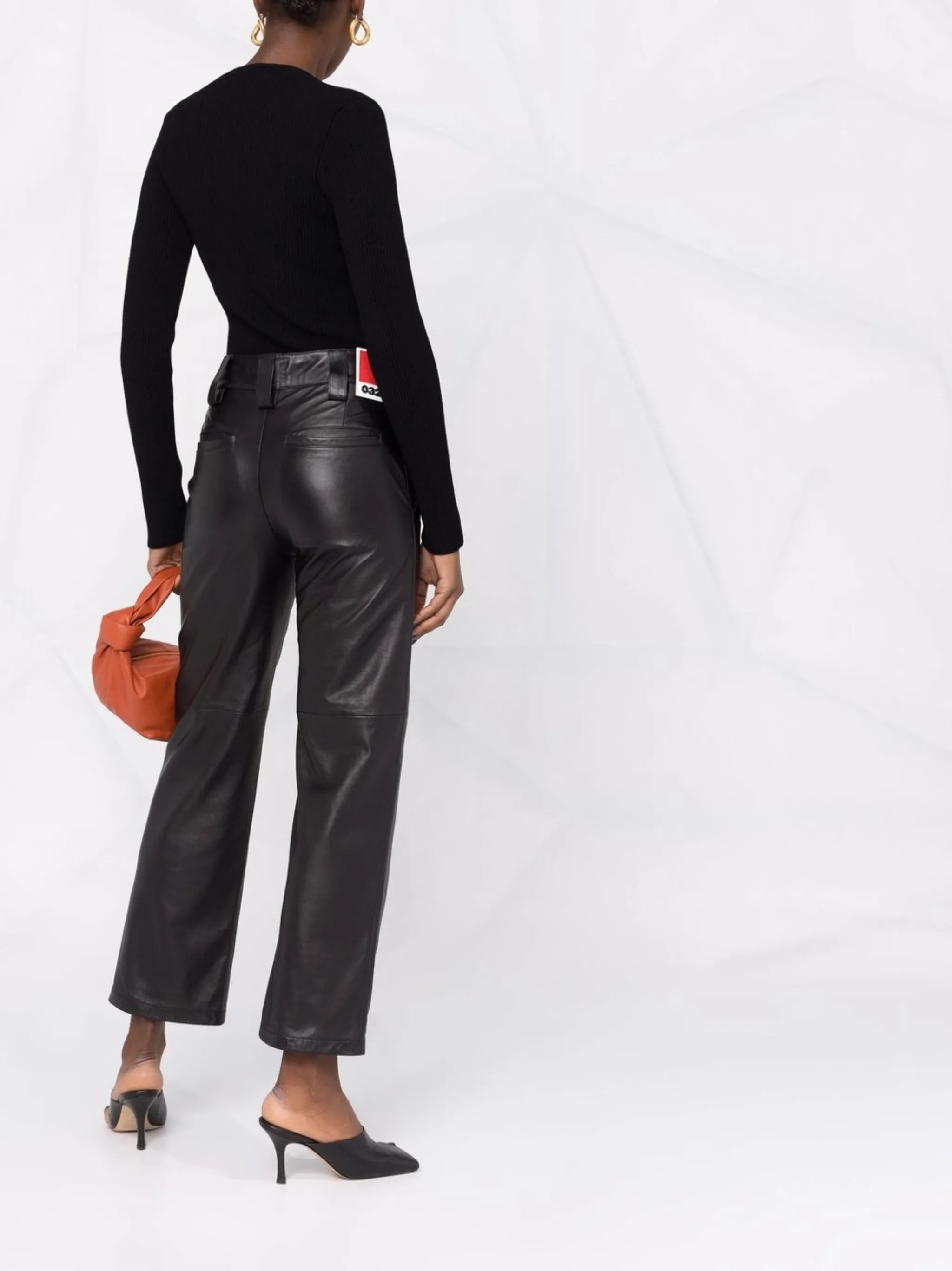 long-sleeve ribbed-knit top