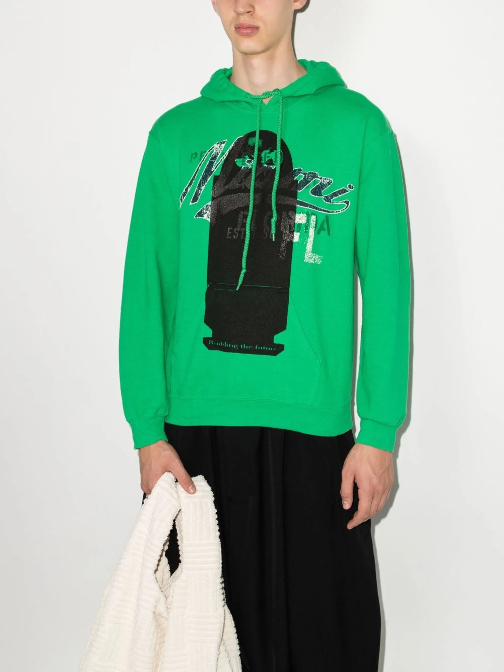 Bullet-print cotton hoodie