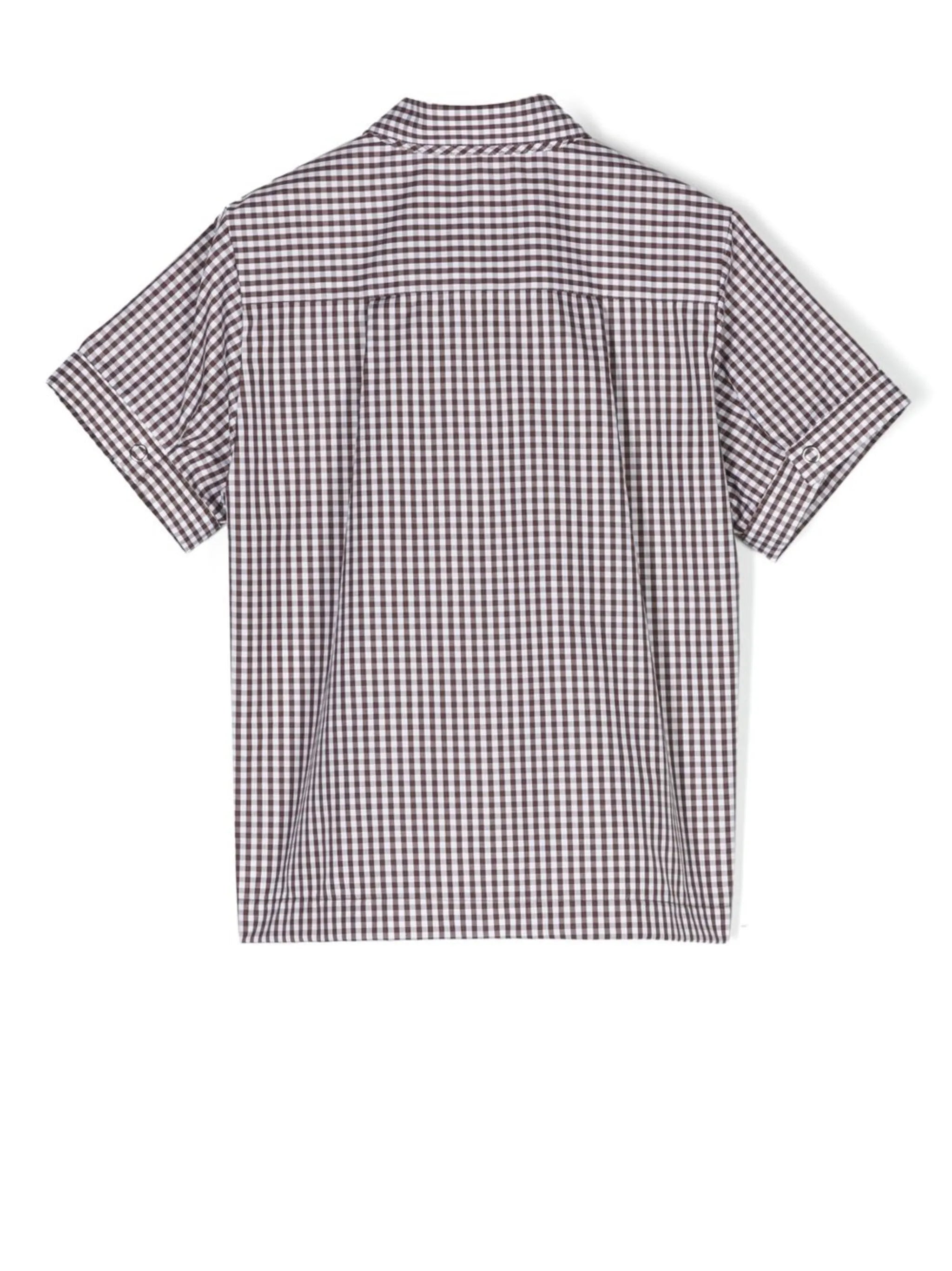 gingham button-front shirt