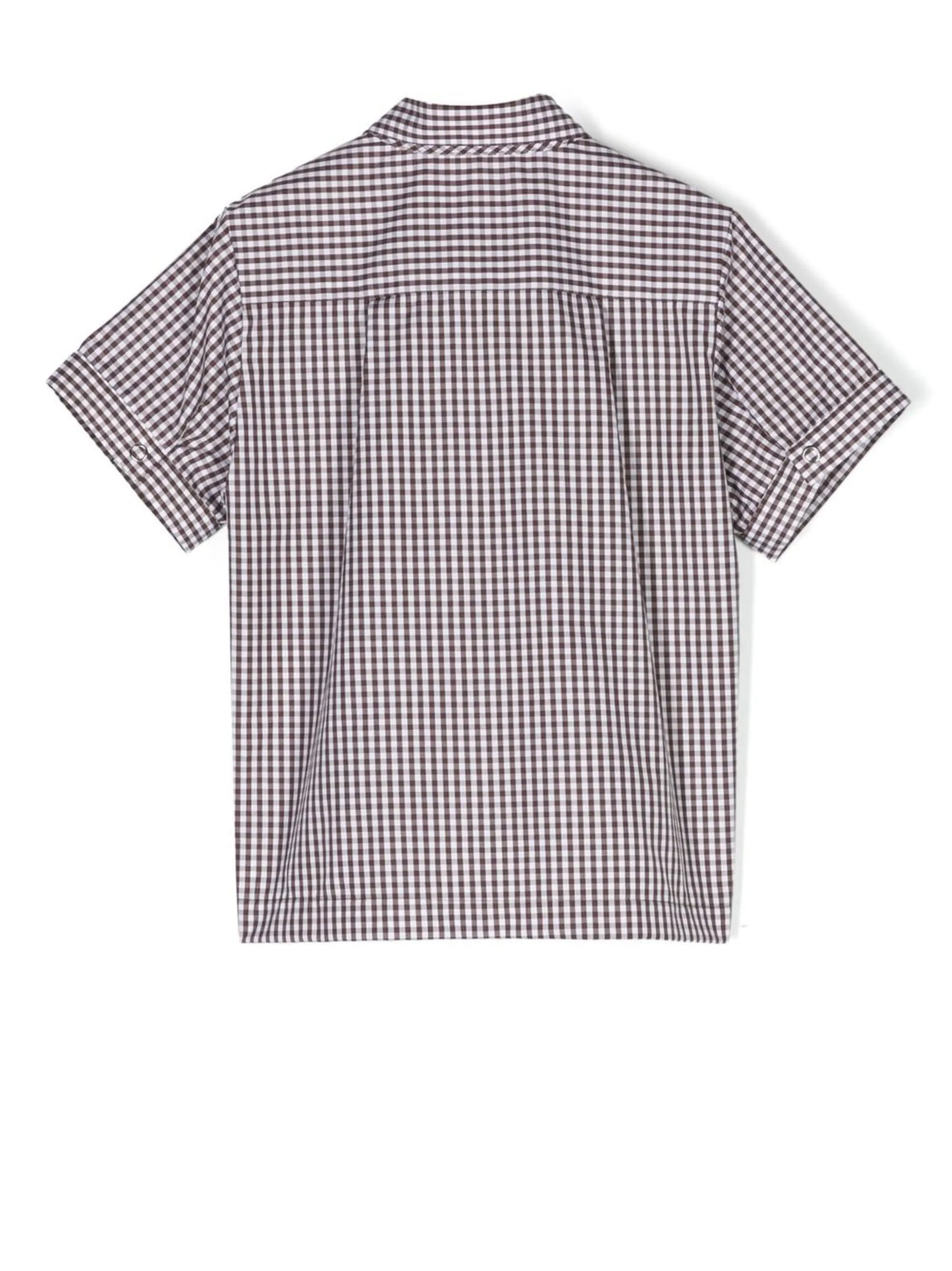 gingham button-front shirt
