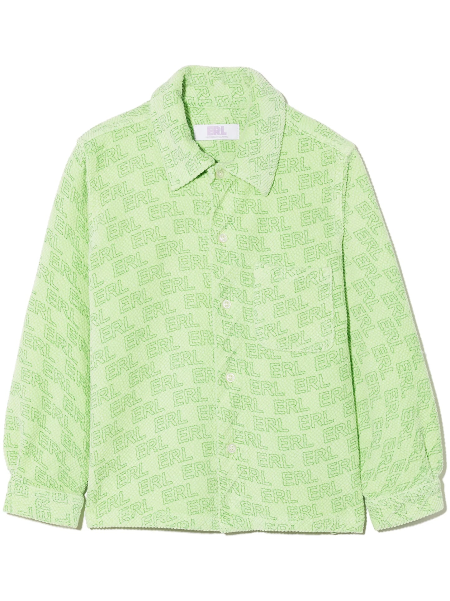 logo-print corduroy shirt