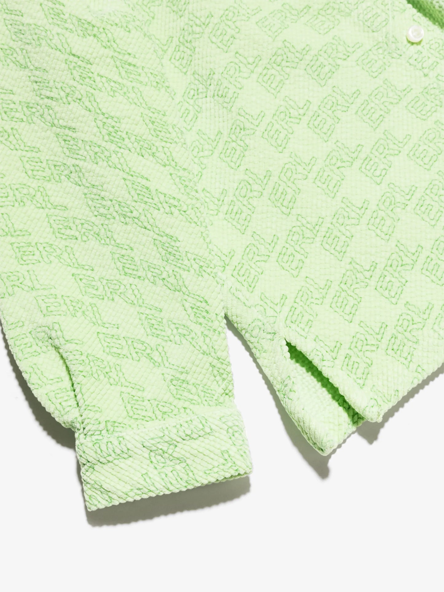 logo-print corduroy shirt