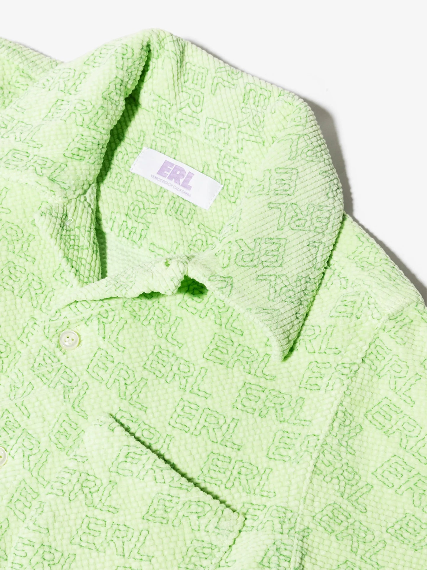 logo-print corduroy shirt