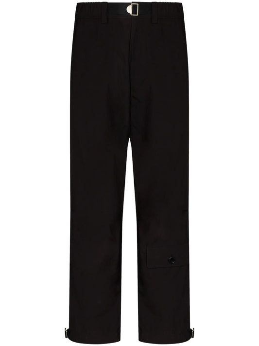 belted straight-leg trousers