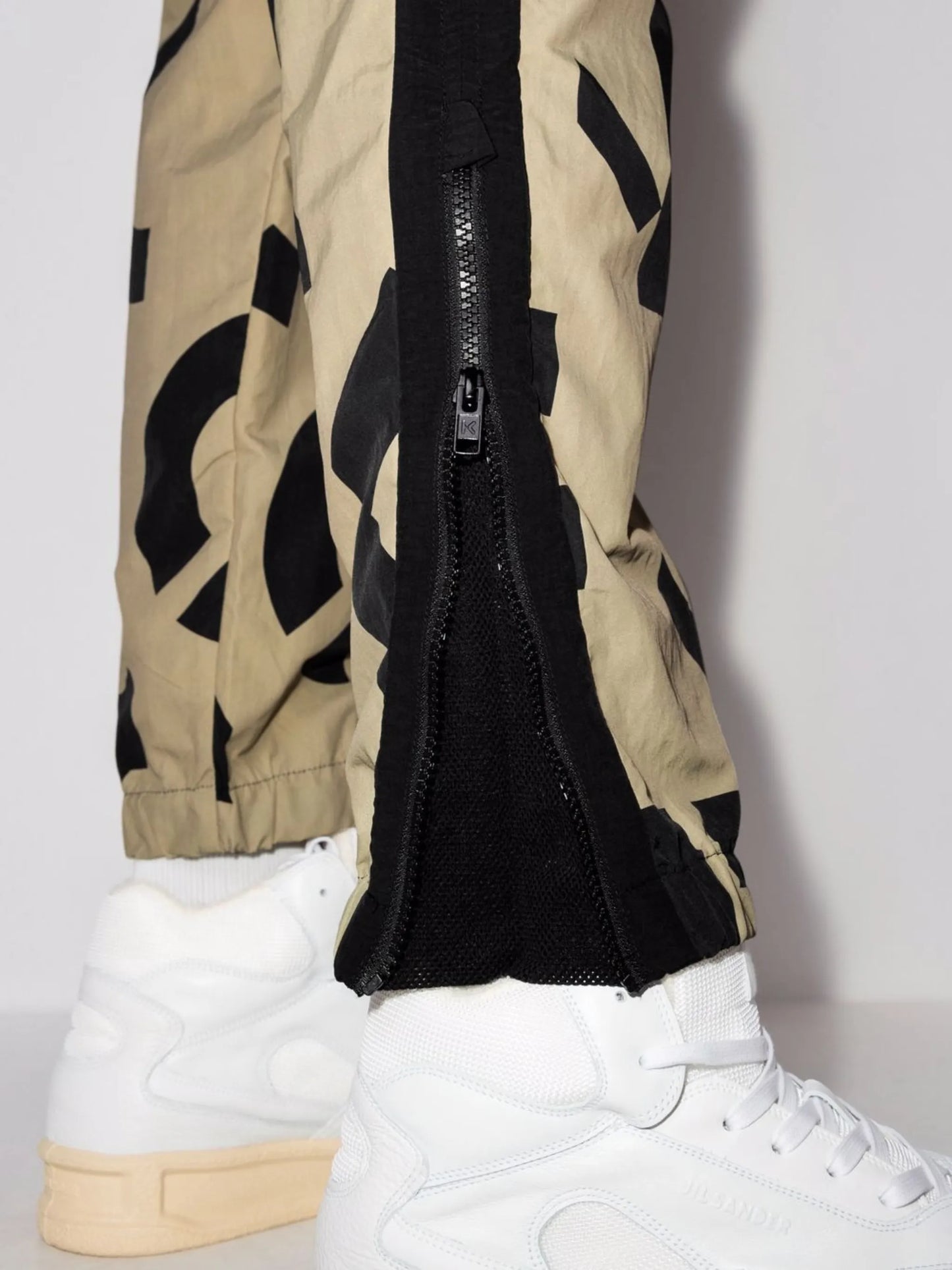 monogram-print elasticated trousers