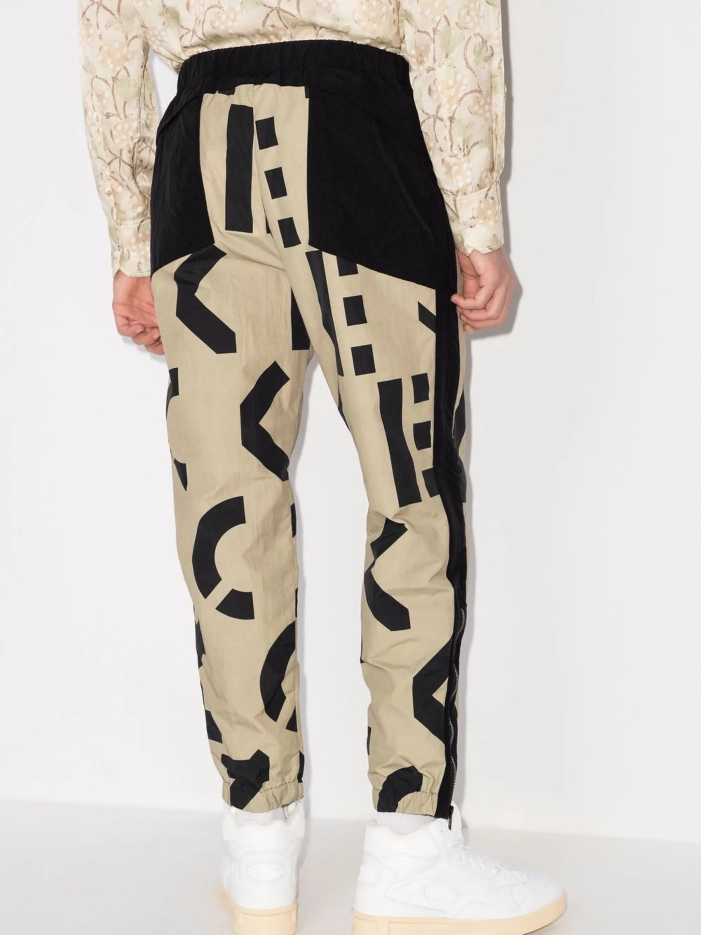 monogram-print elasticated trousers