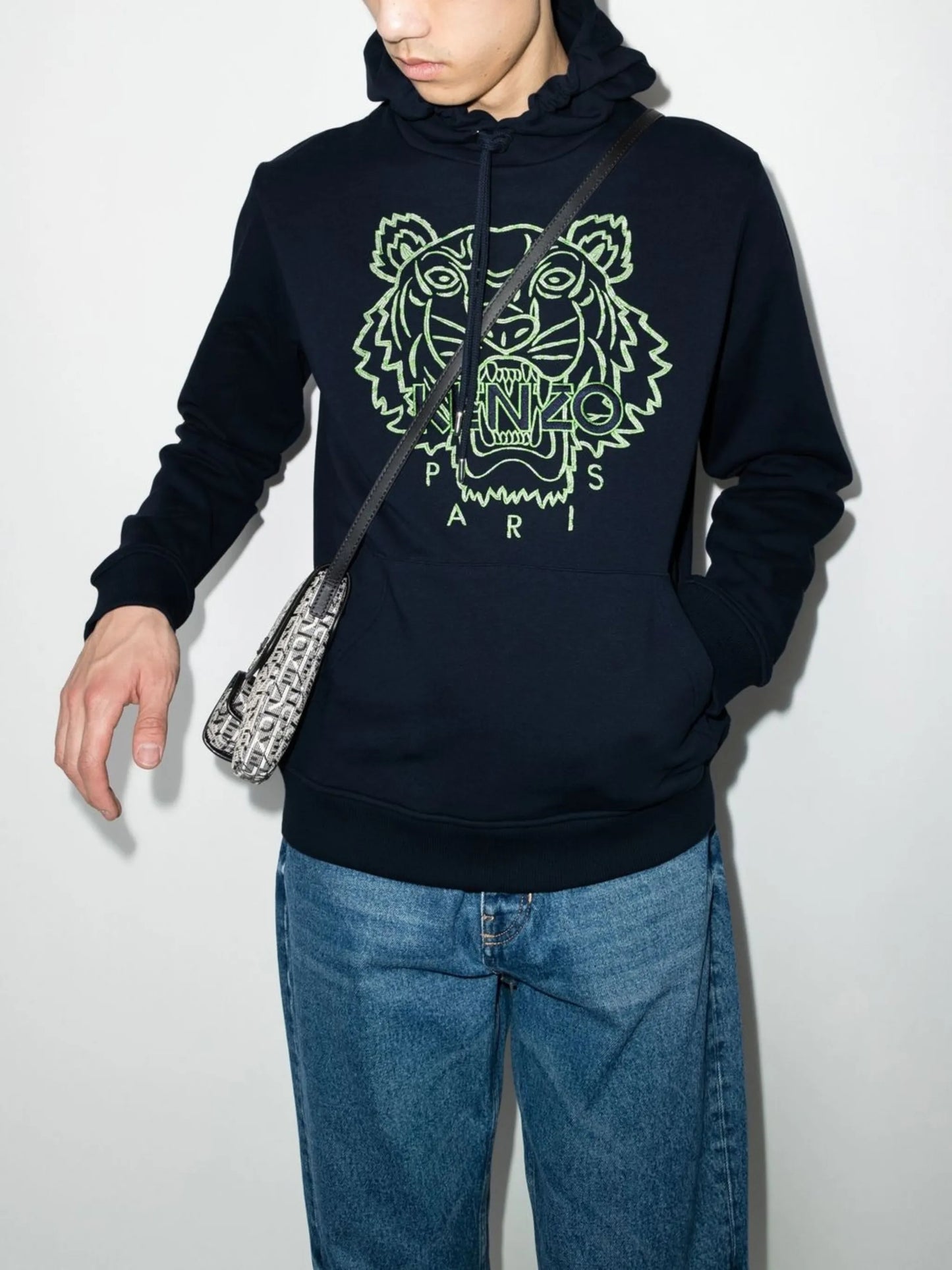 Tiger Head-print hoodie