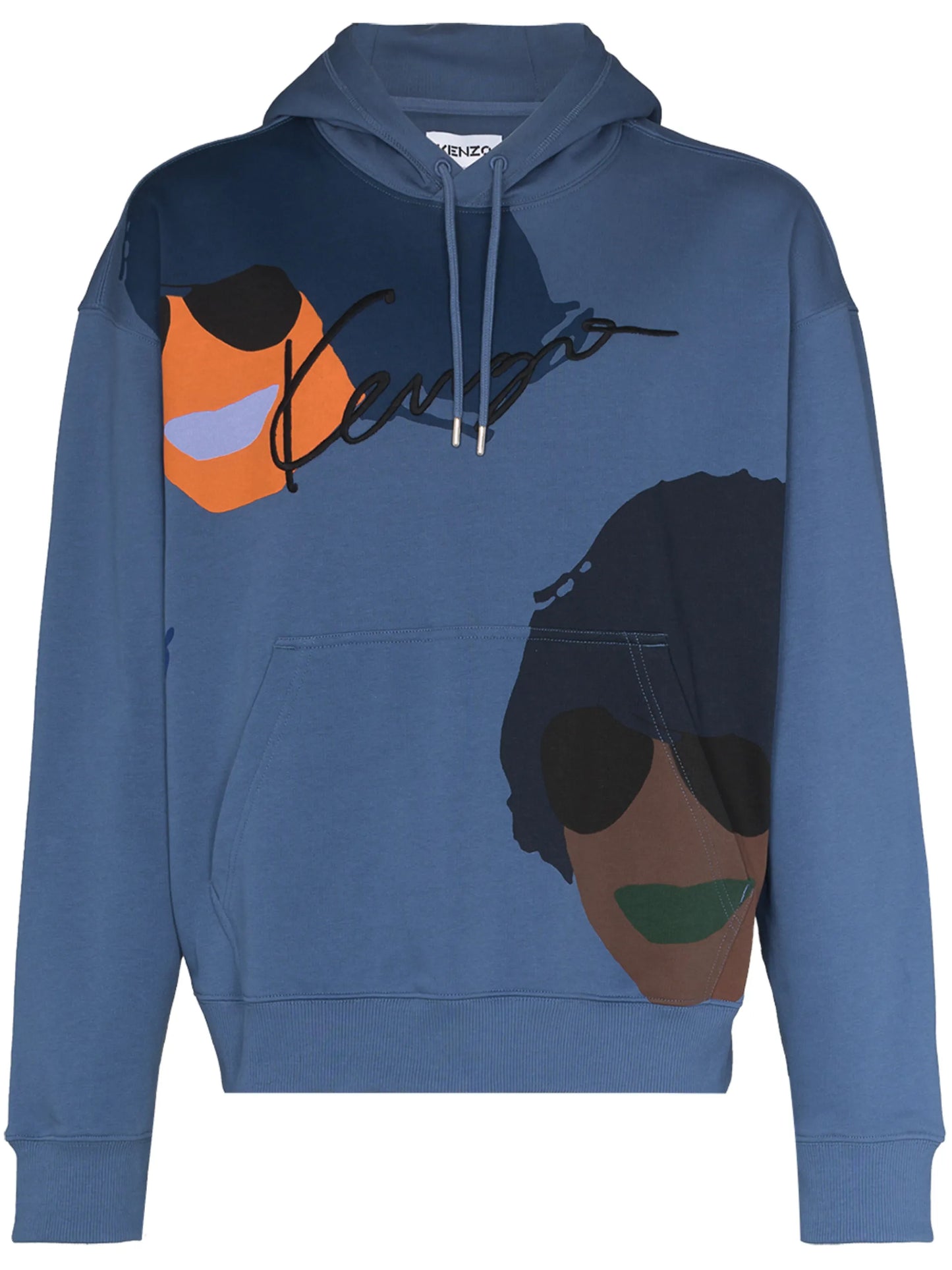 logo face printed hoodie