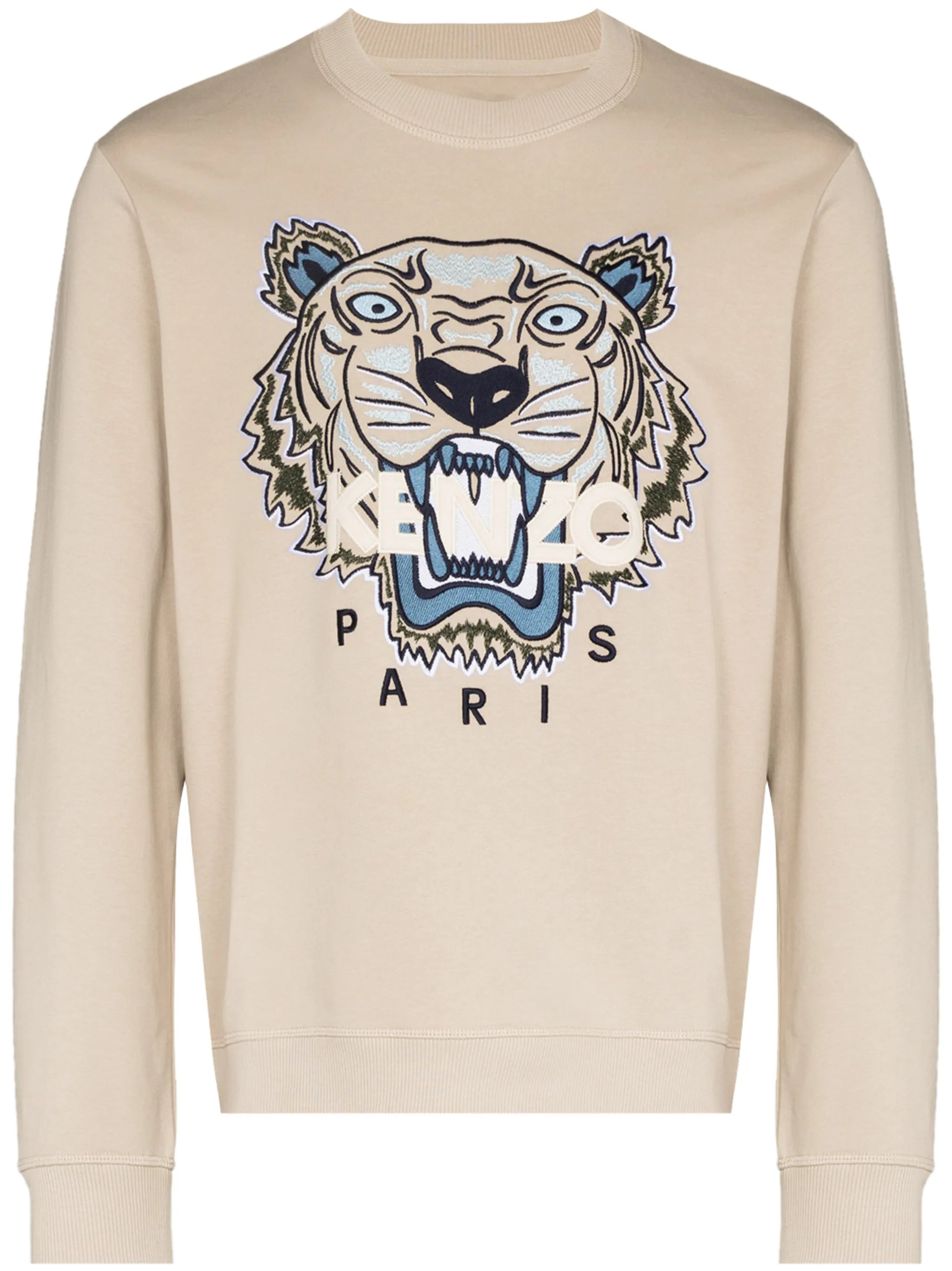 tiger-embroidered cotton sweatshirt