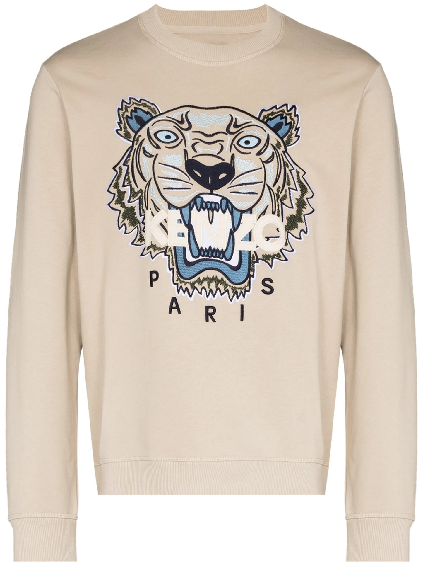 tiger-embroidered cotton sweatshirt