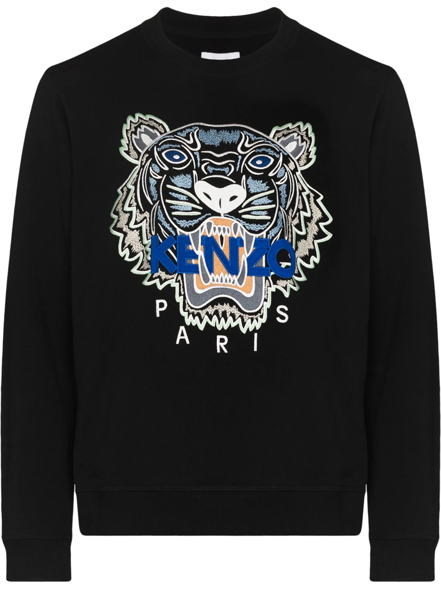 tiger-embroidered cotton sweatshirt