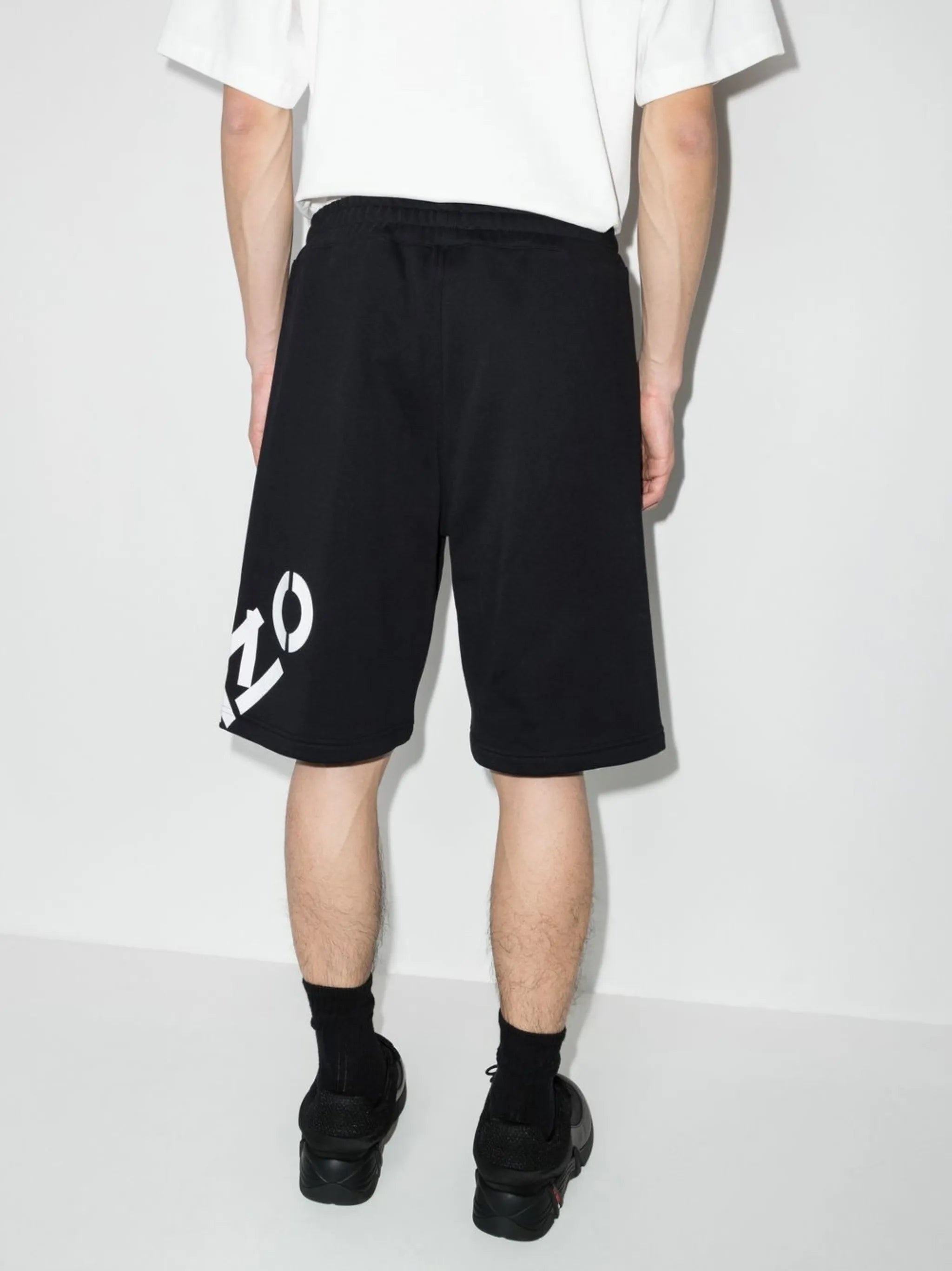 logo-print track shorts