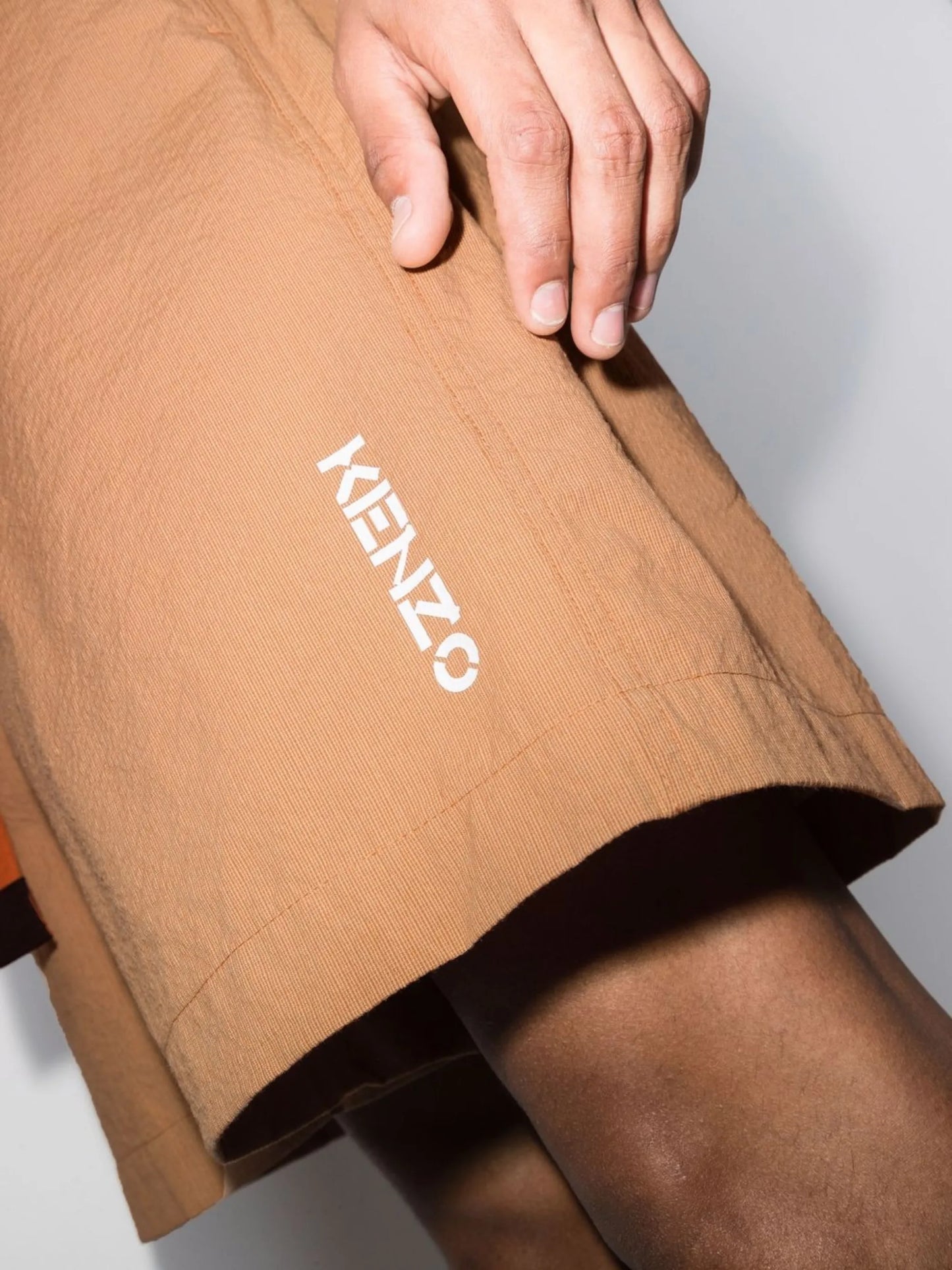 logo-print belted shorts