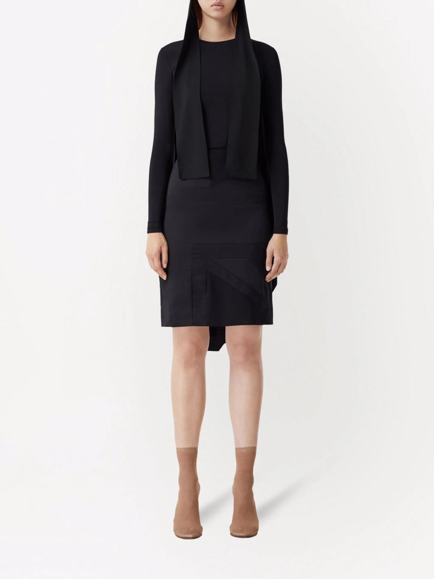 exaggerated-panel long-sleeve top