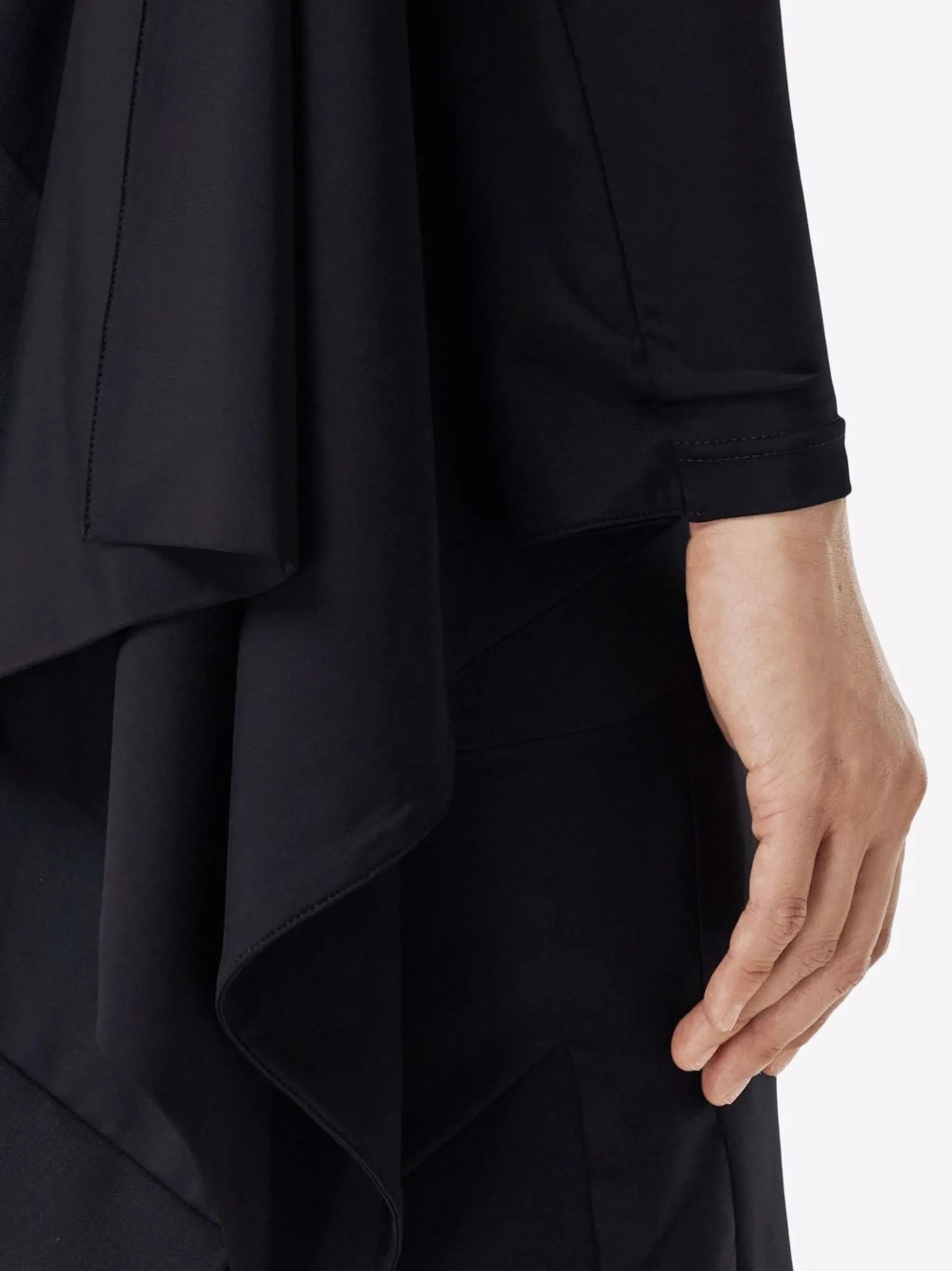 exaggerated-panel long-sleeve top
