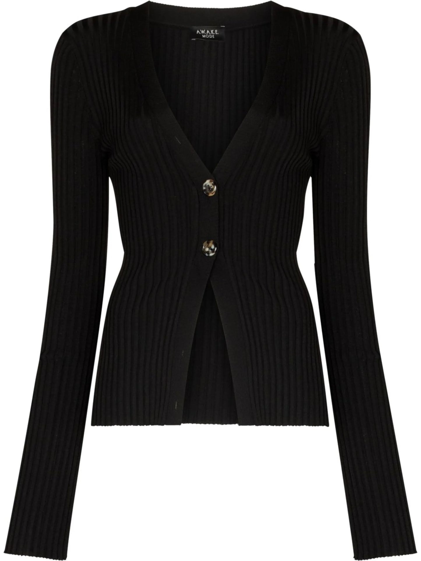 Awake ribbed-knit cardigan