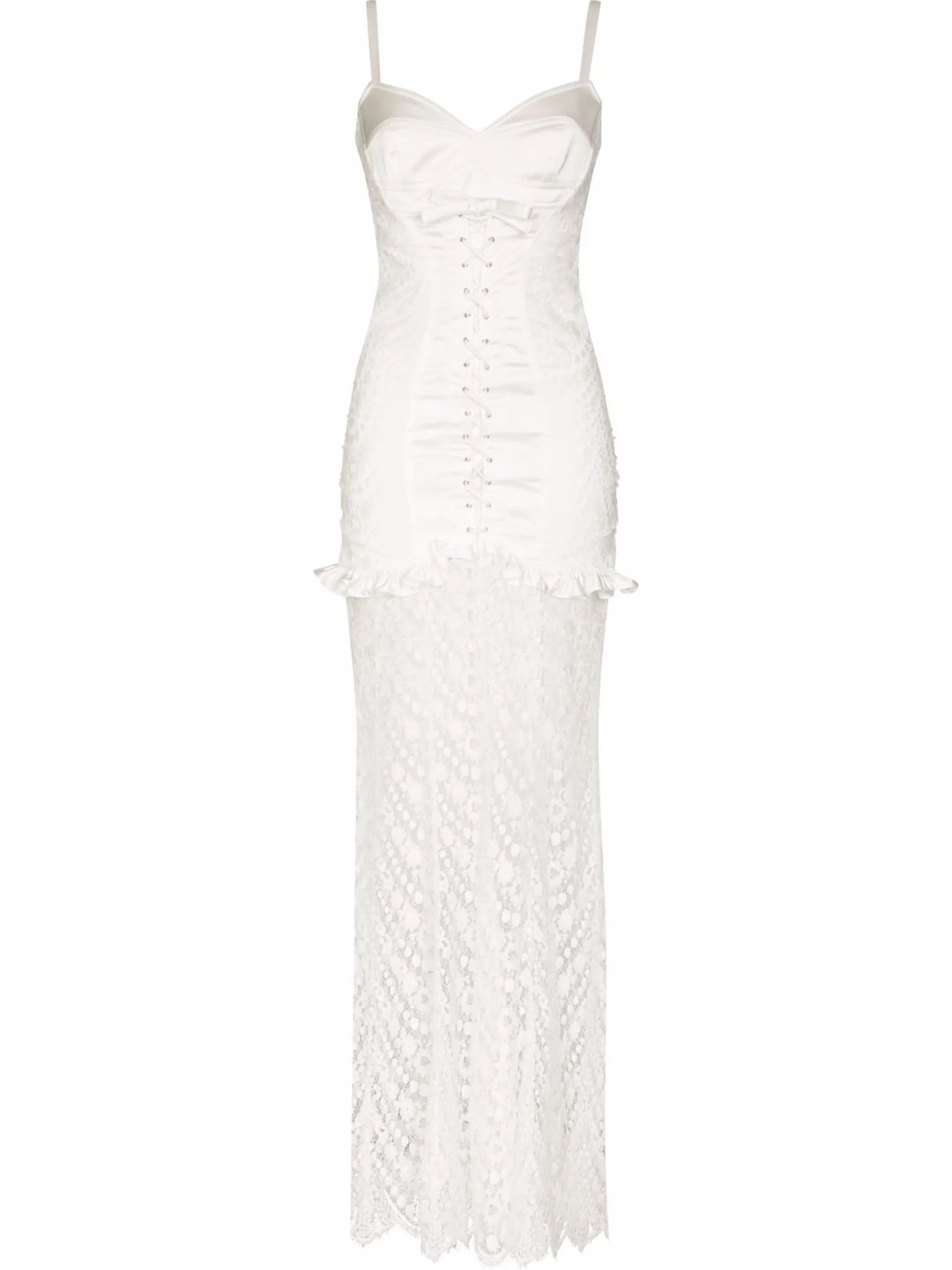 sheer-panel corset-style dress