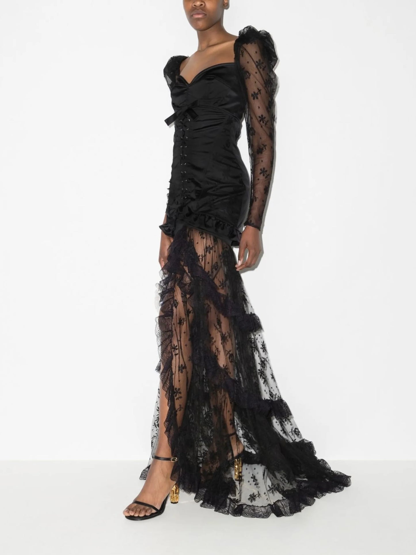 bustier lace gown