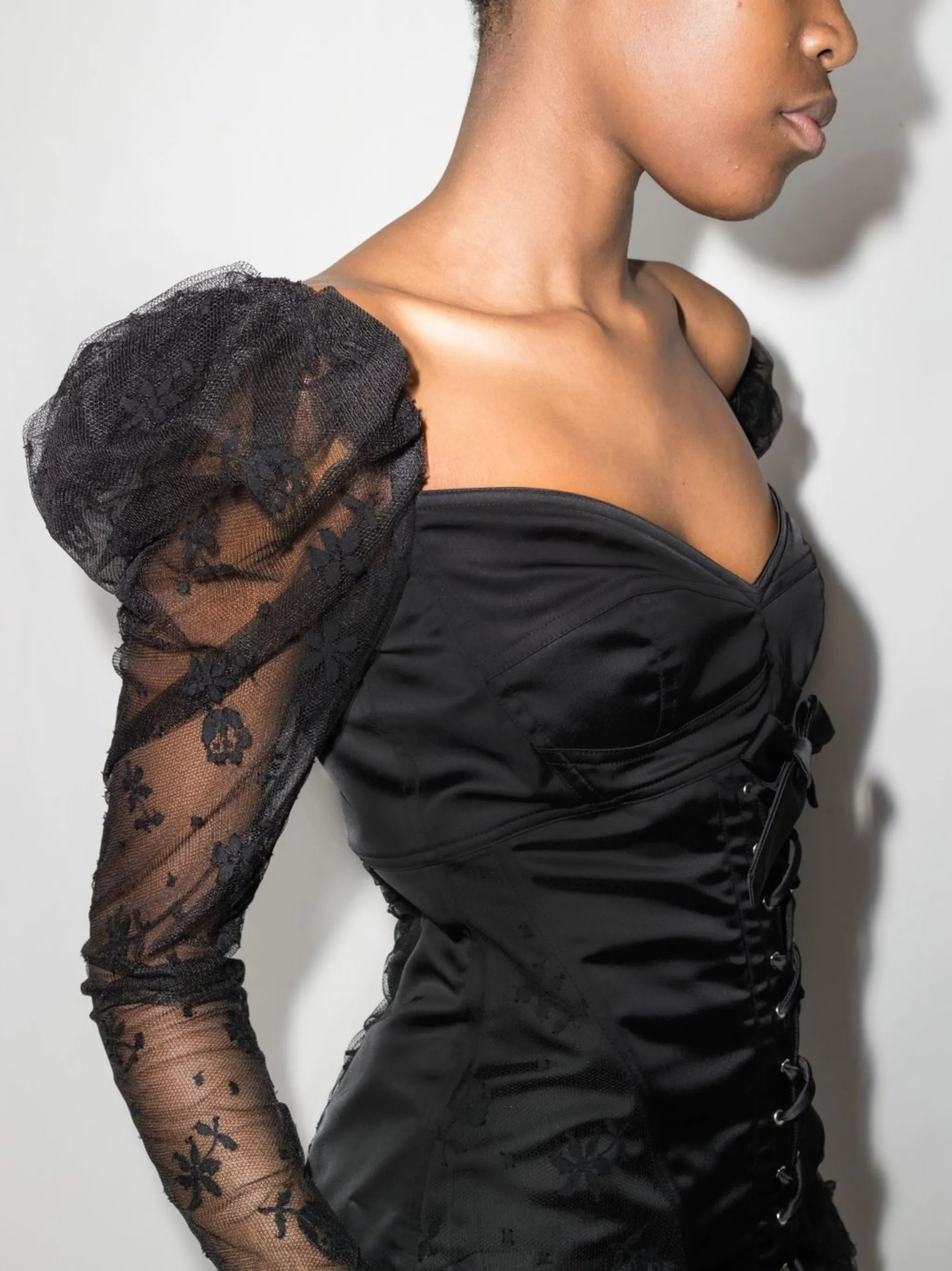bustier lace gown