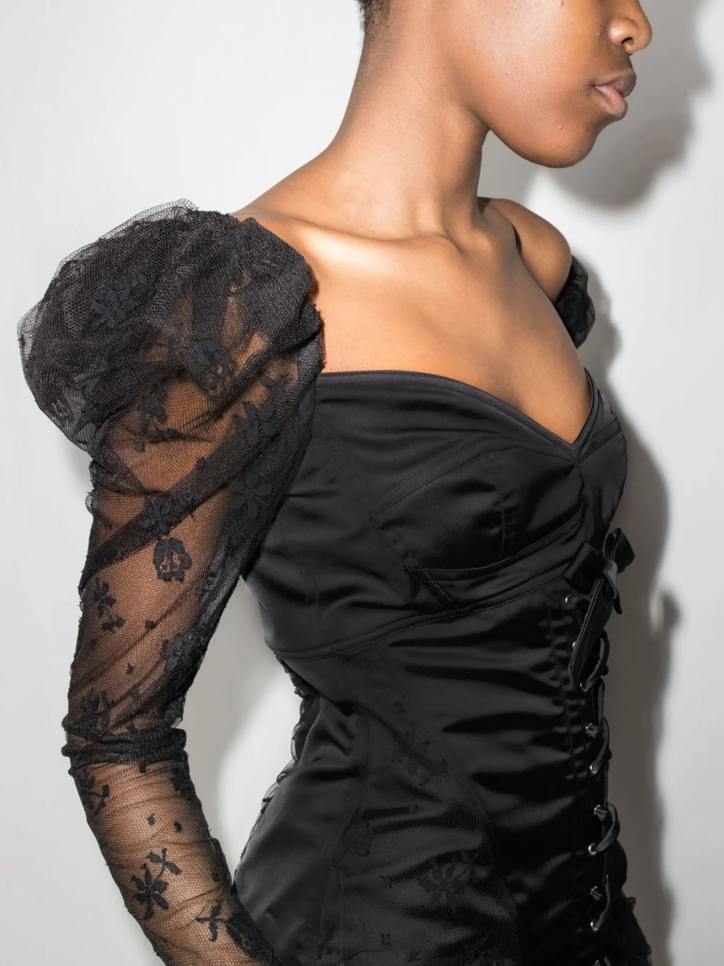 bustier lace gown
