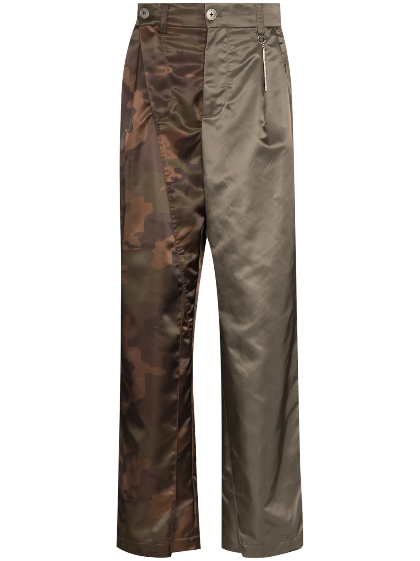 camouflage-print panelled trousers
