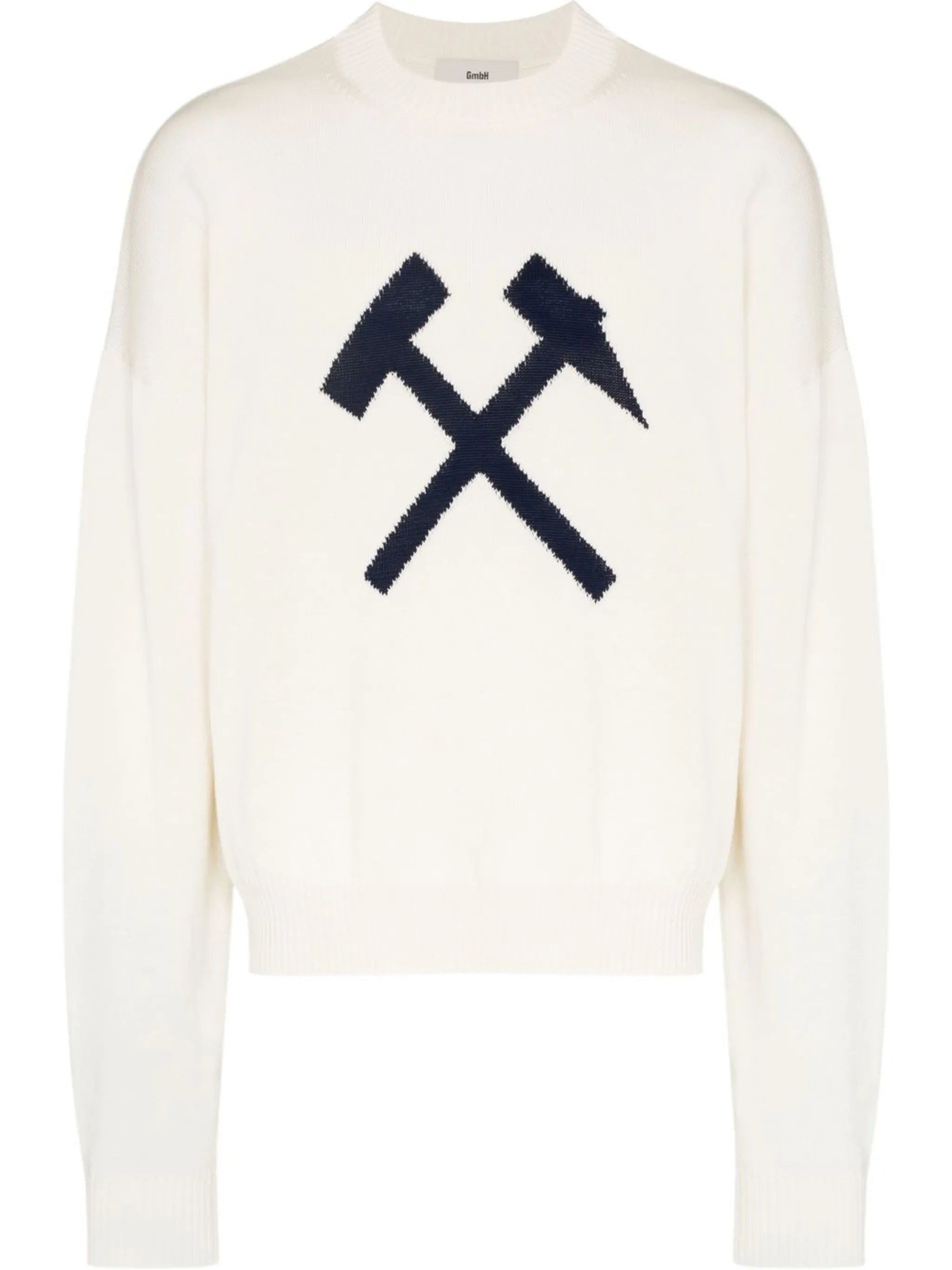 intarsia-logo crew-neck jumper