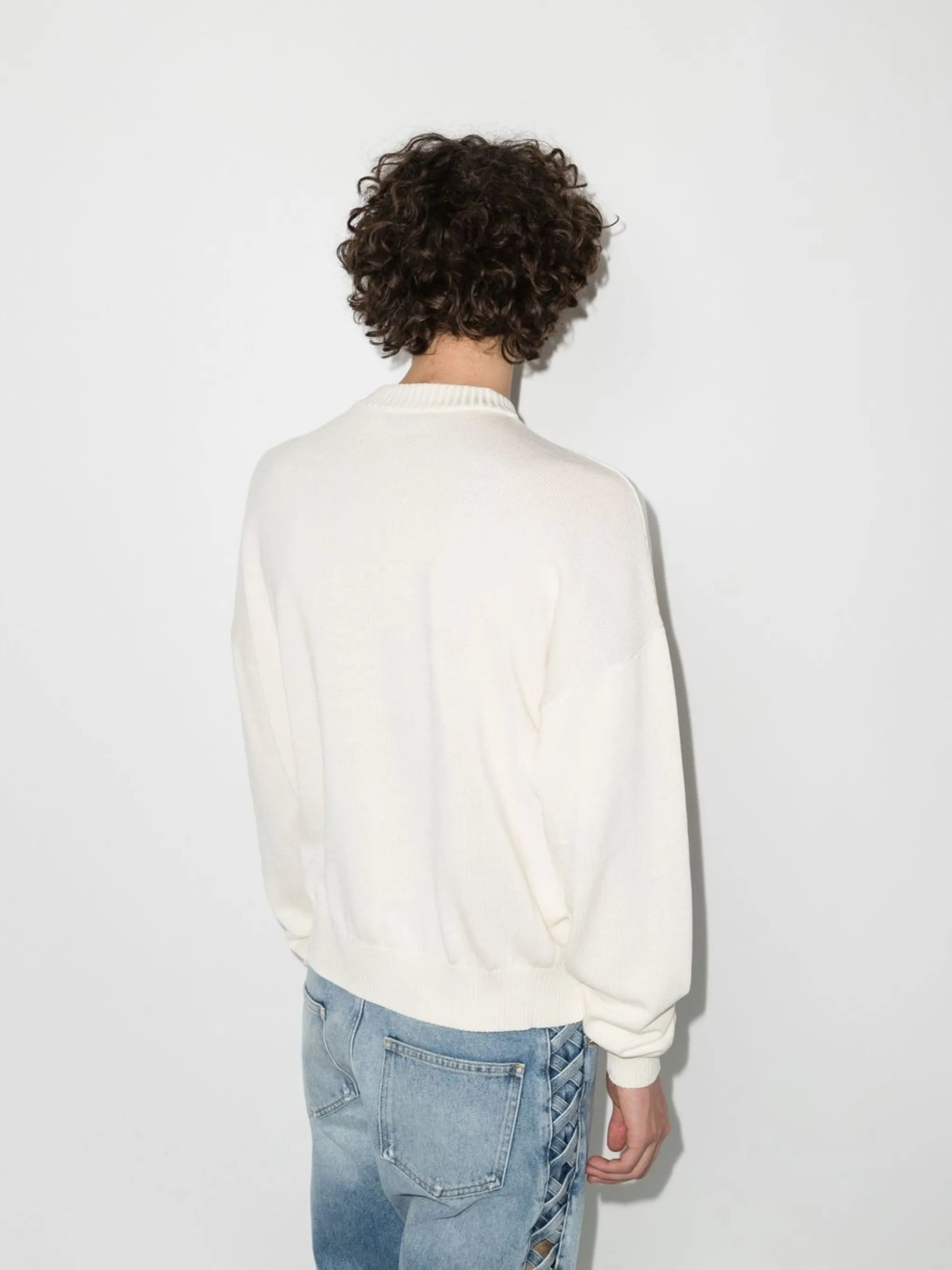 intarsia-logo crew-neck jumper