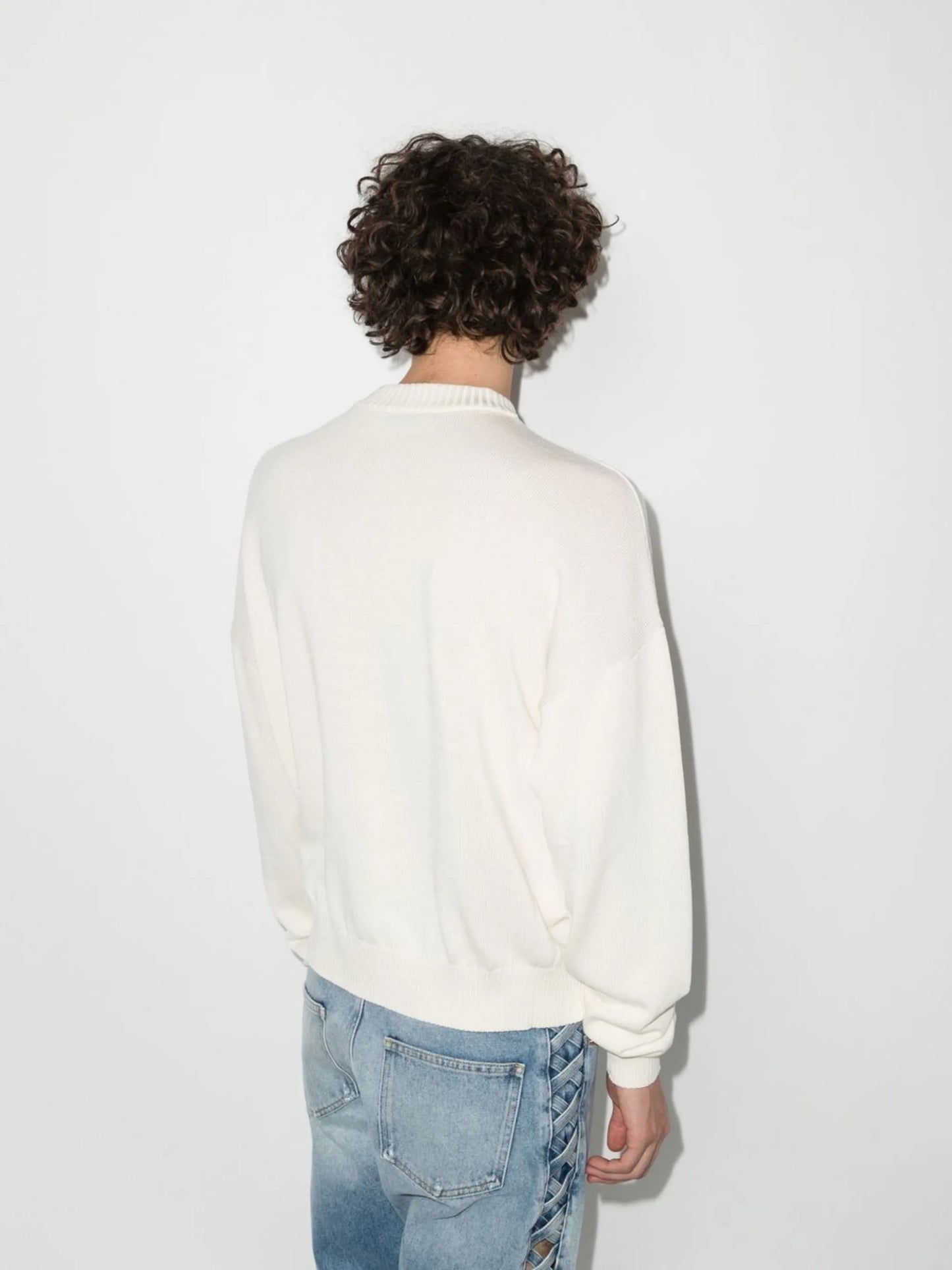 intarsia-logo crew-neck jumper