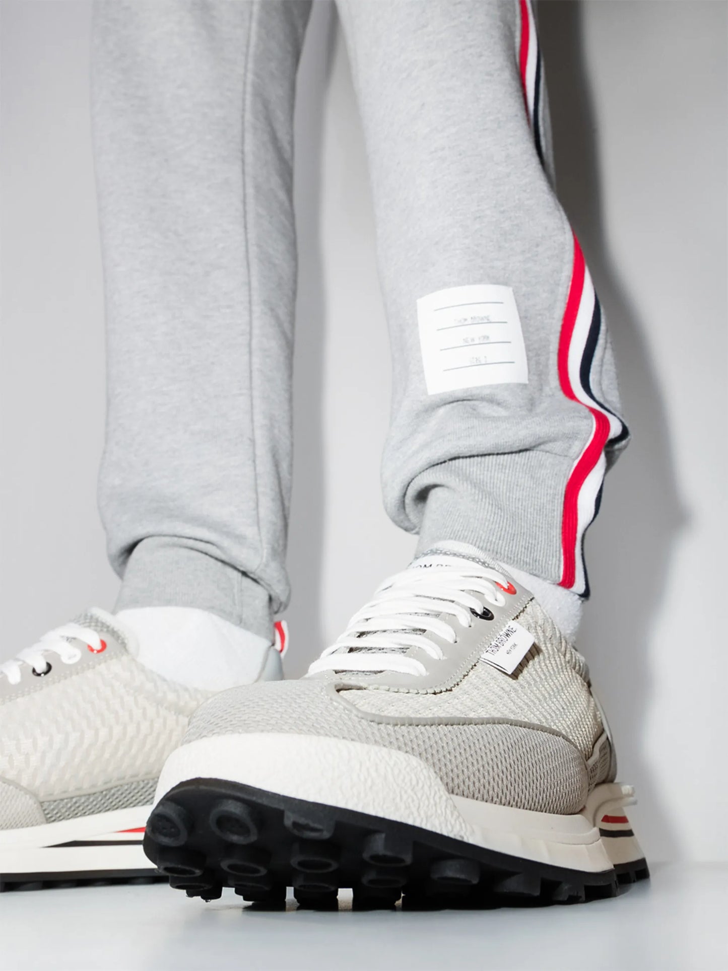 panelled mesh low-top sneakers