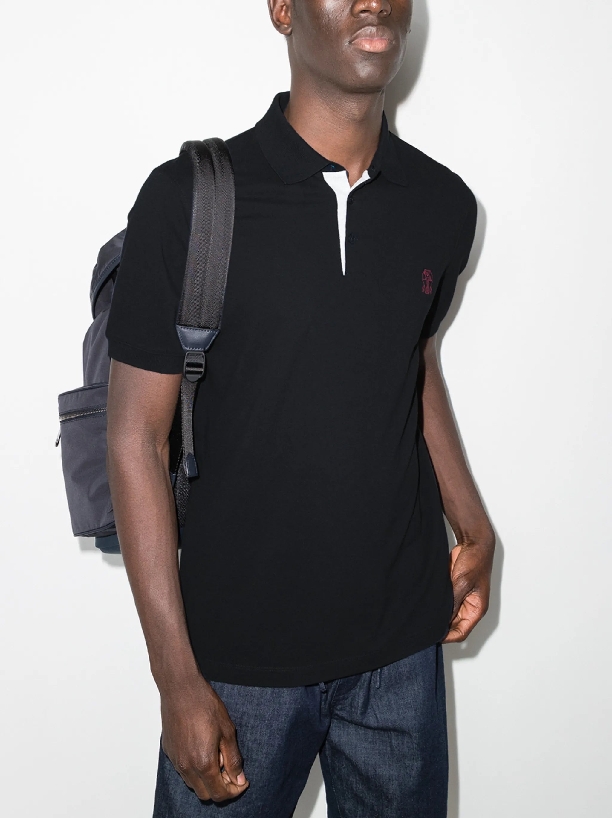 logo-embroidered polo shirt