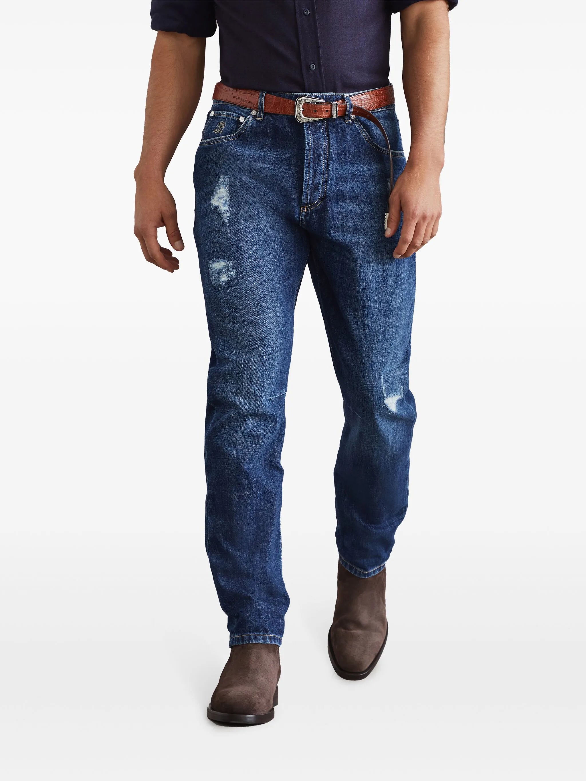 embroidered jeans