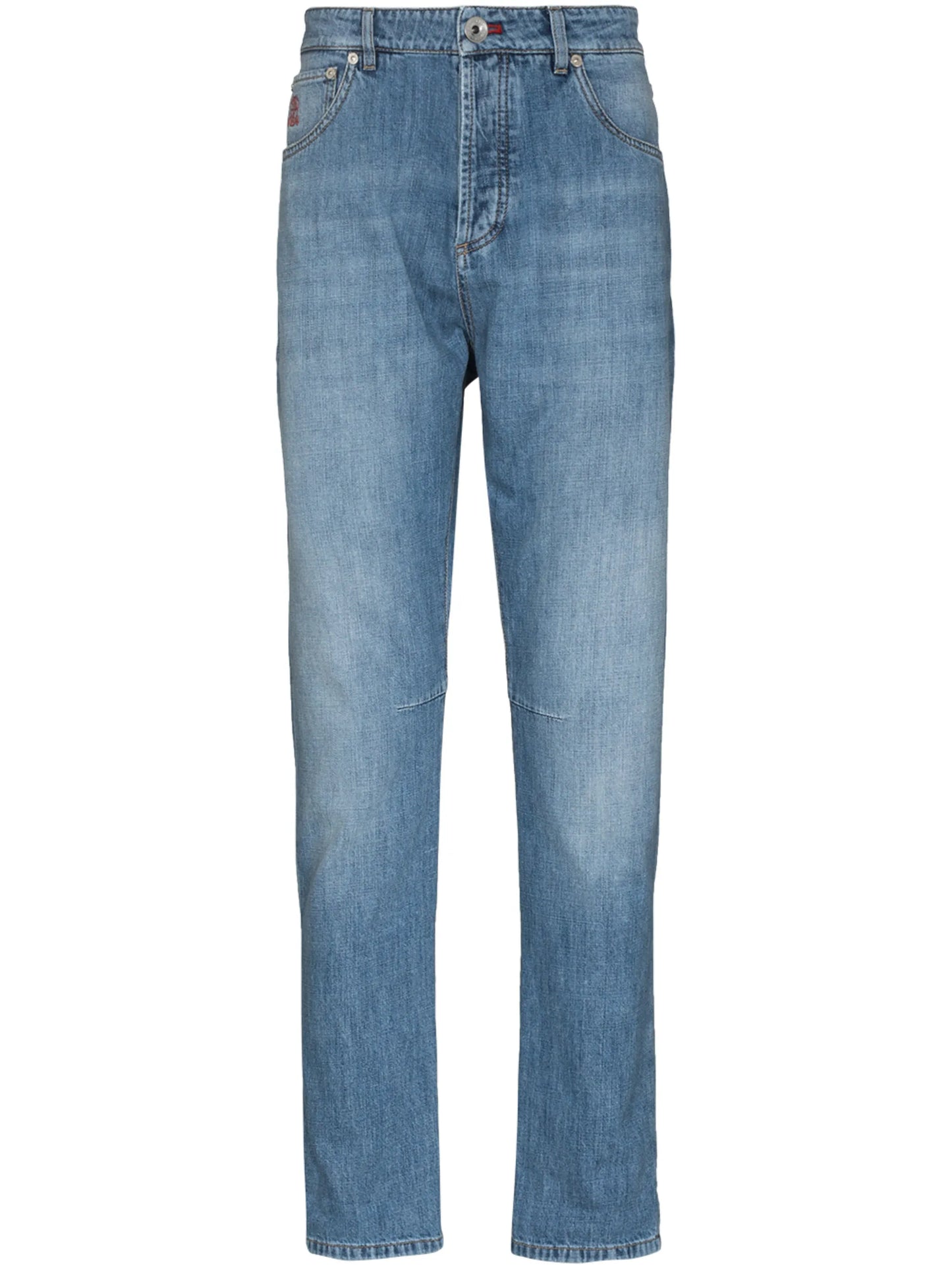 logo-patch slim-fit jeans