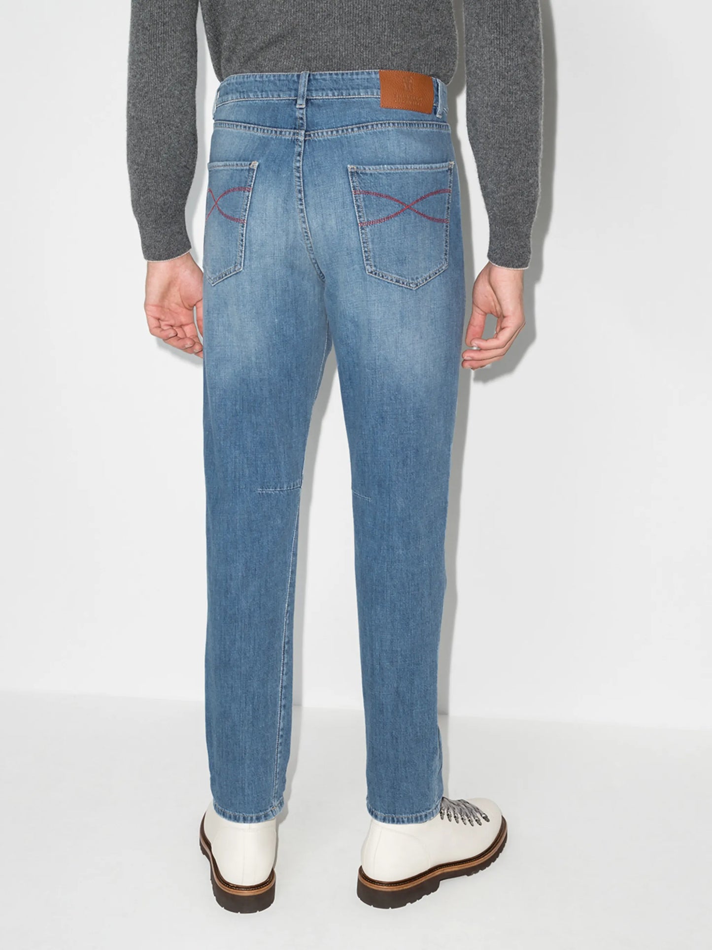 logo-patch slim-fit jeans