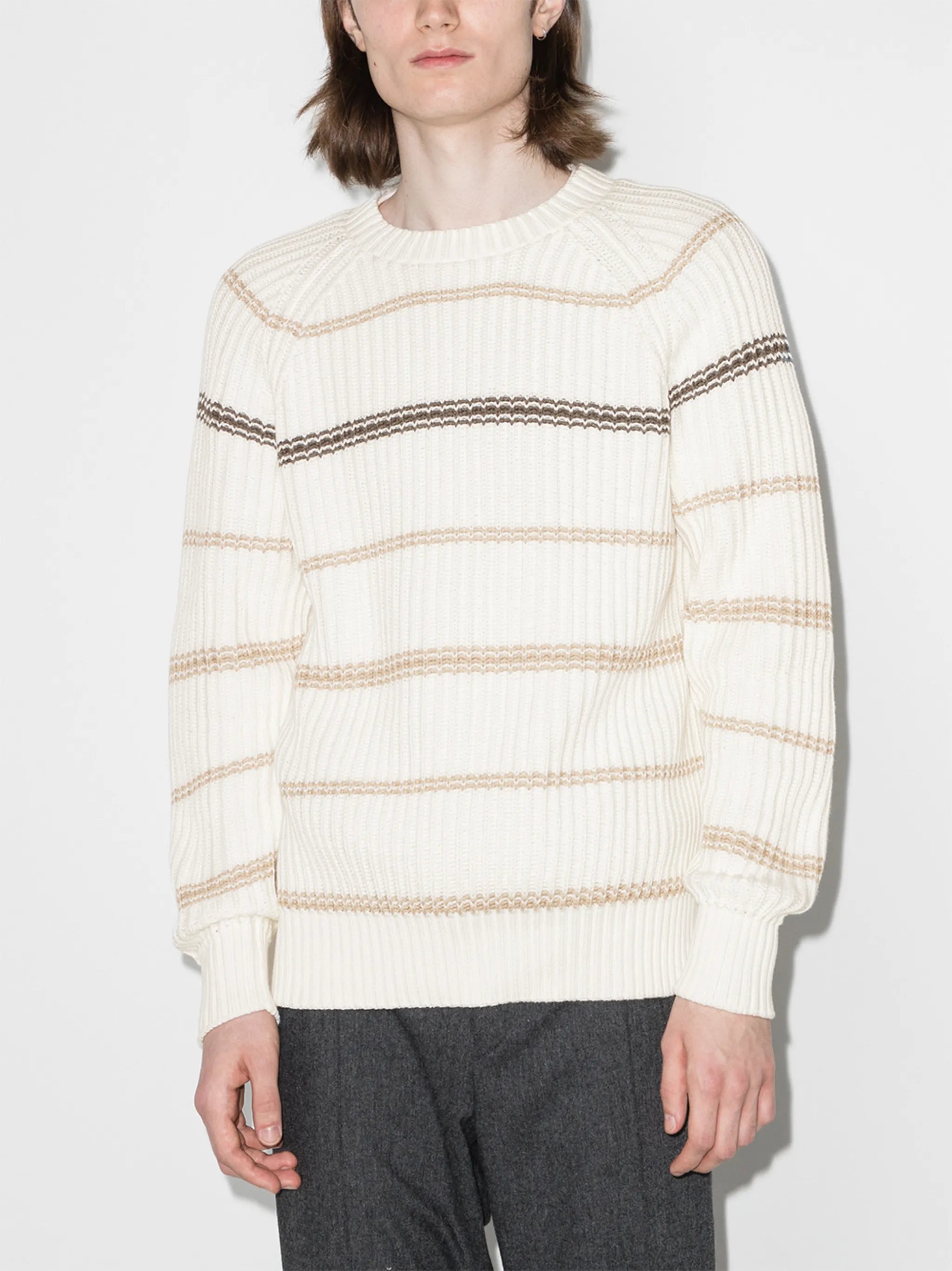 striped rib-knit jumper
