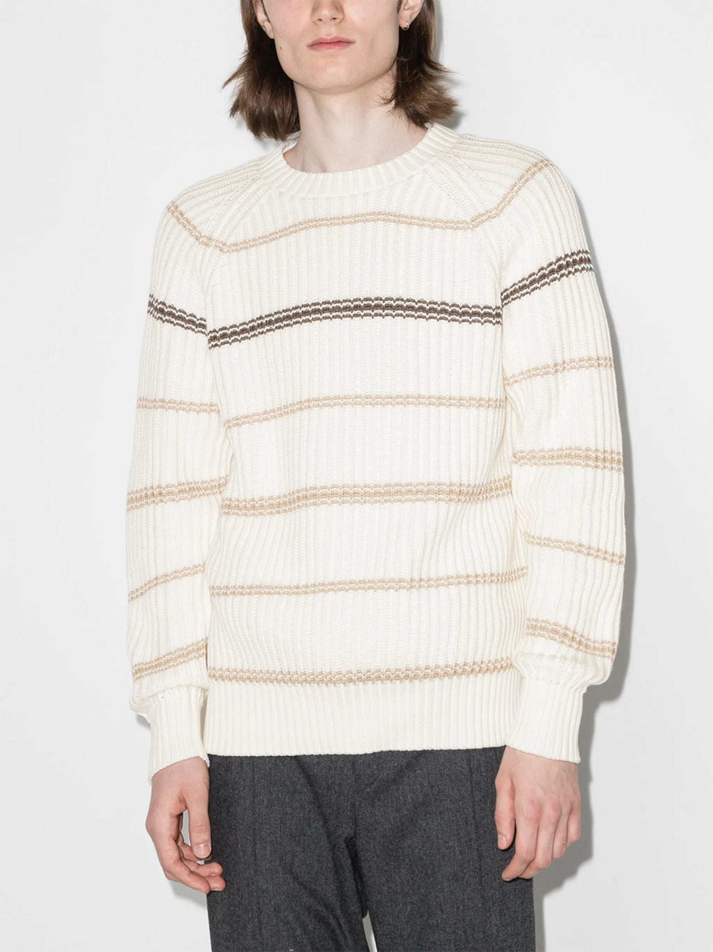 striped rib-knit jumper