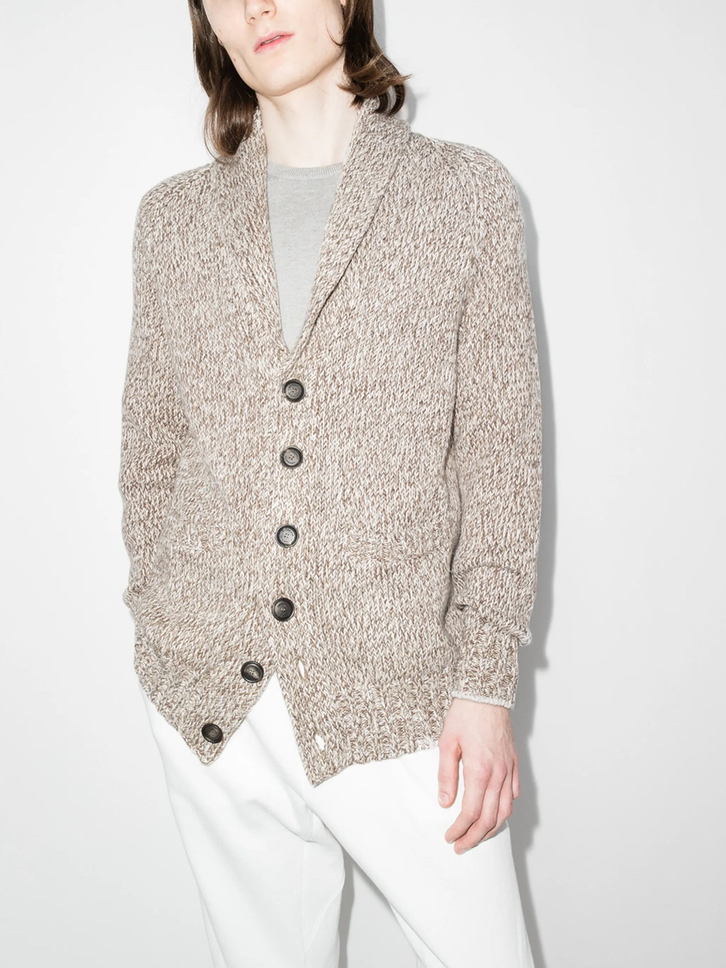 V-neck chunky-knit cardigan