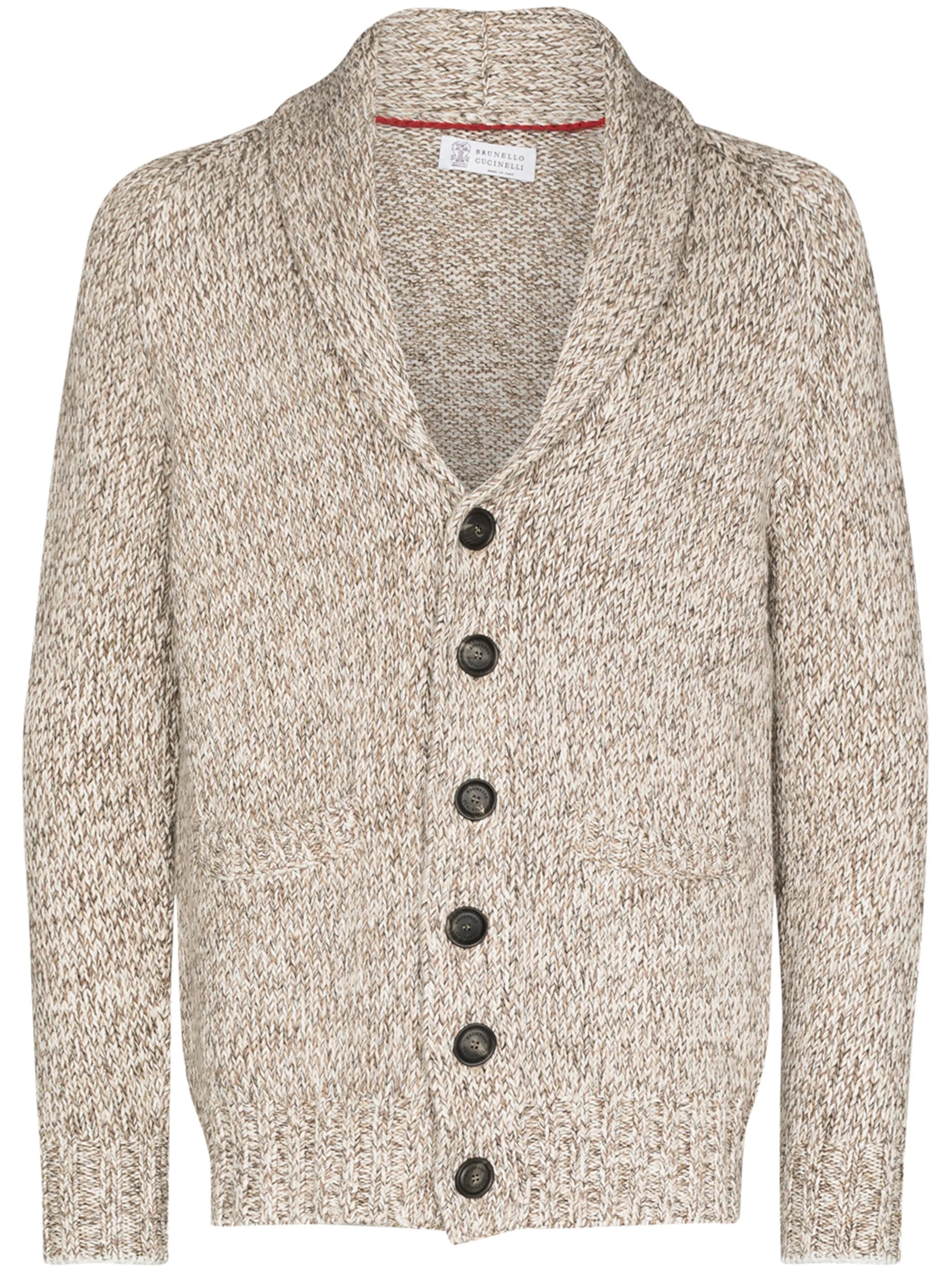 V-neck chunky-knit cardigan