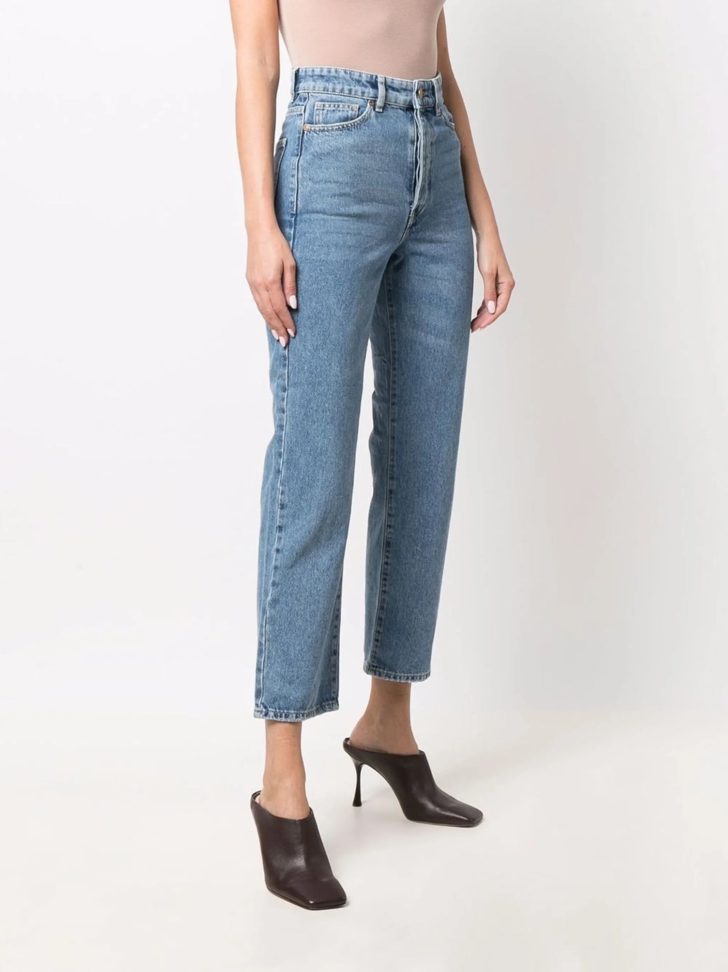 cropped straight-leg jeans