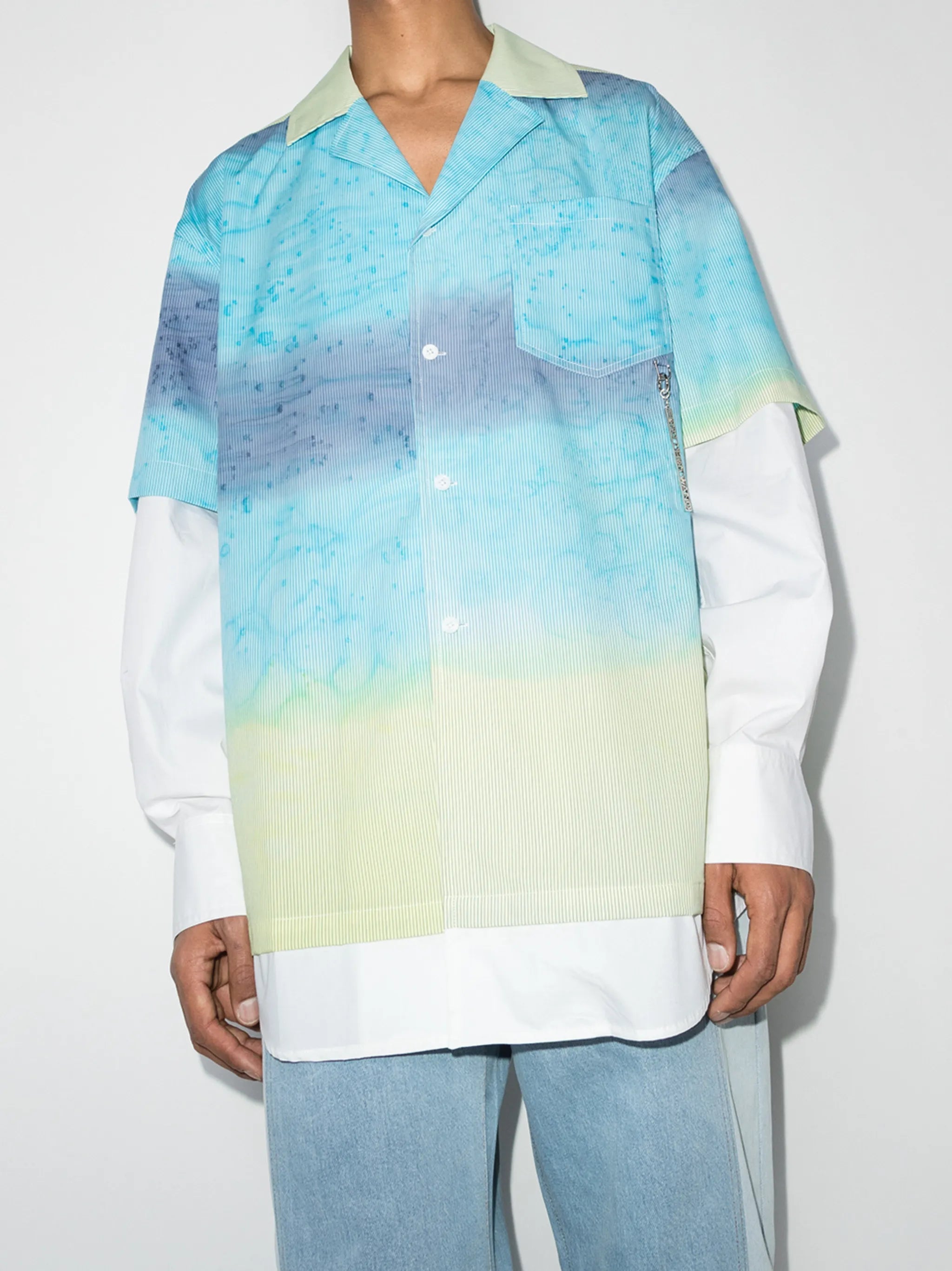 Ski print layered shirt