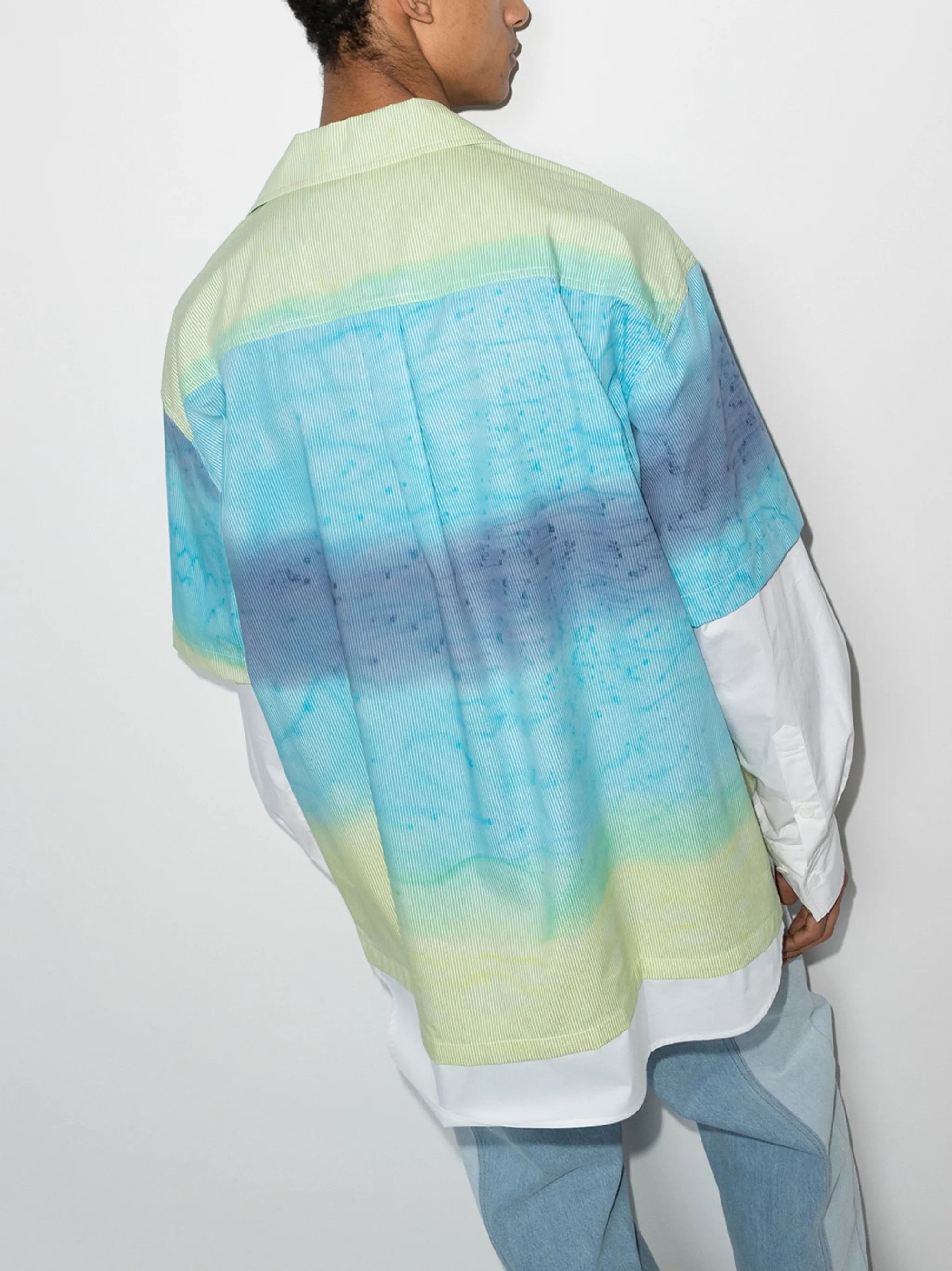 Ski print layered shirt