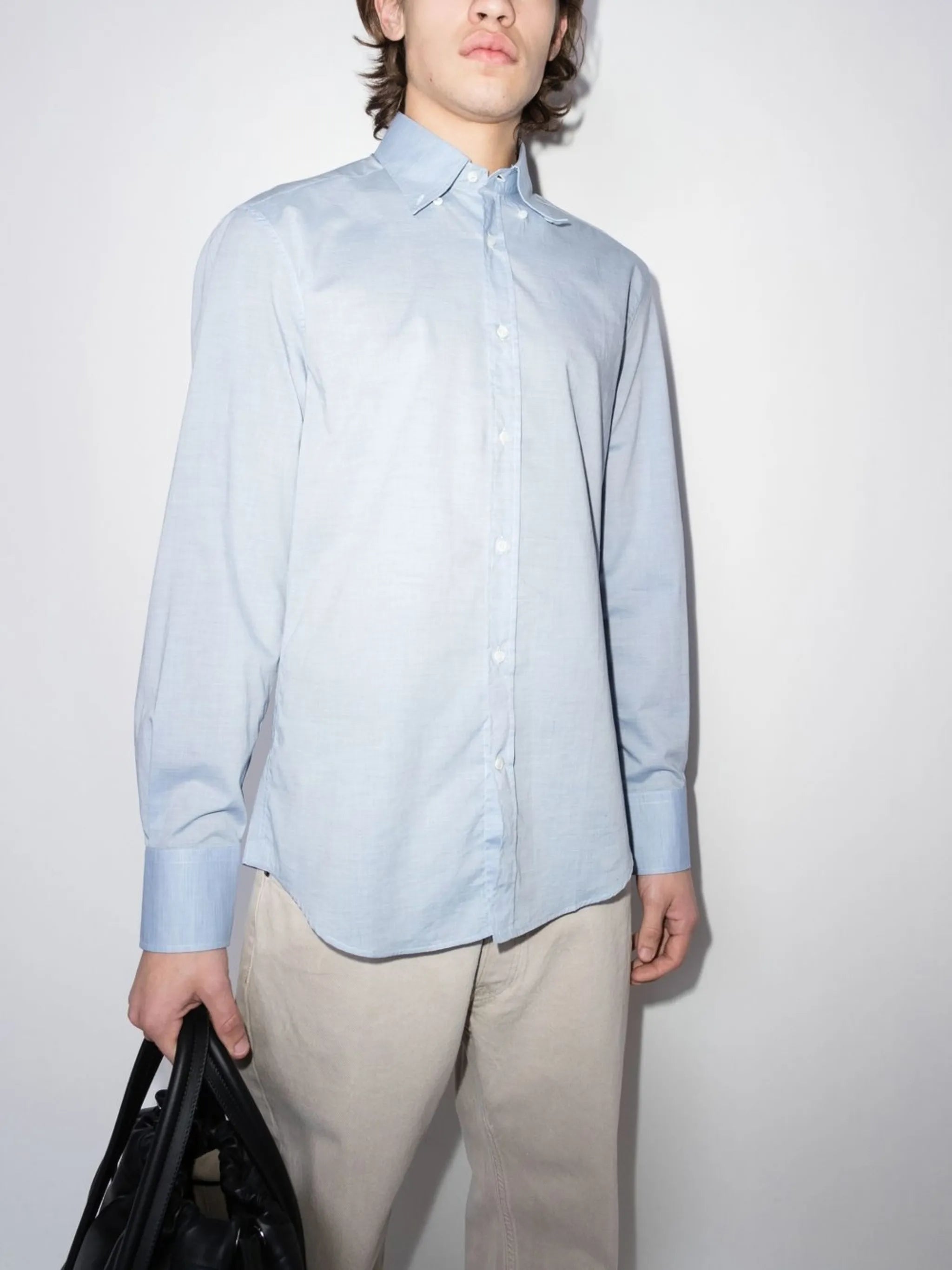 button-down long-sleeved shirt