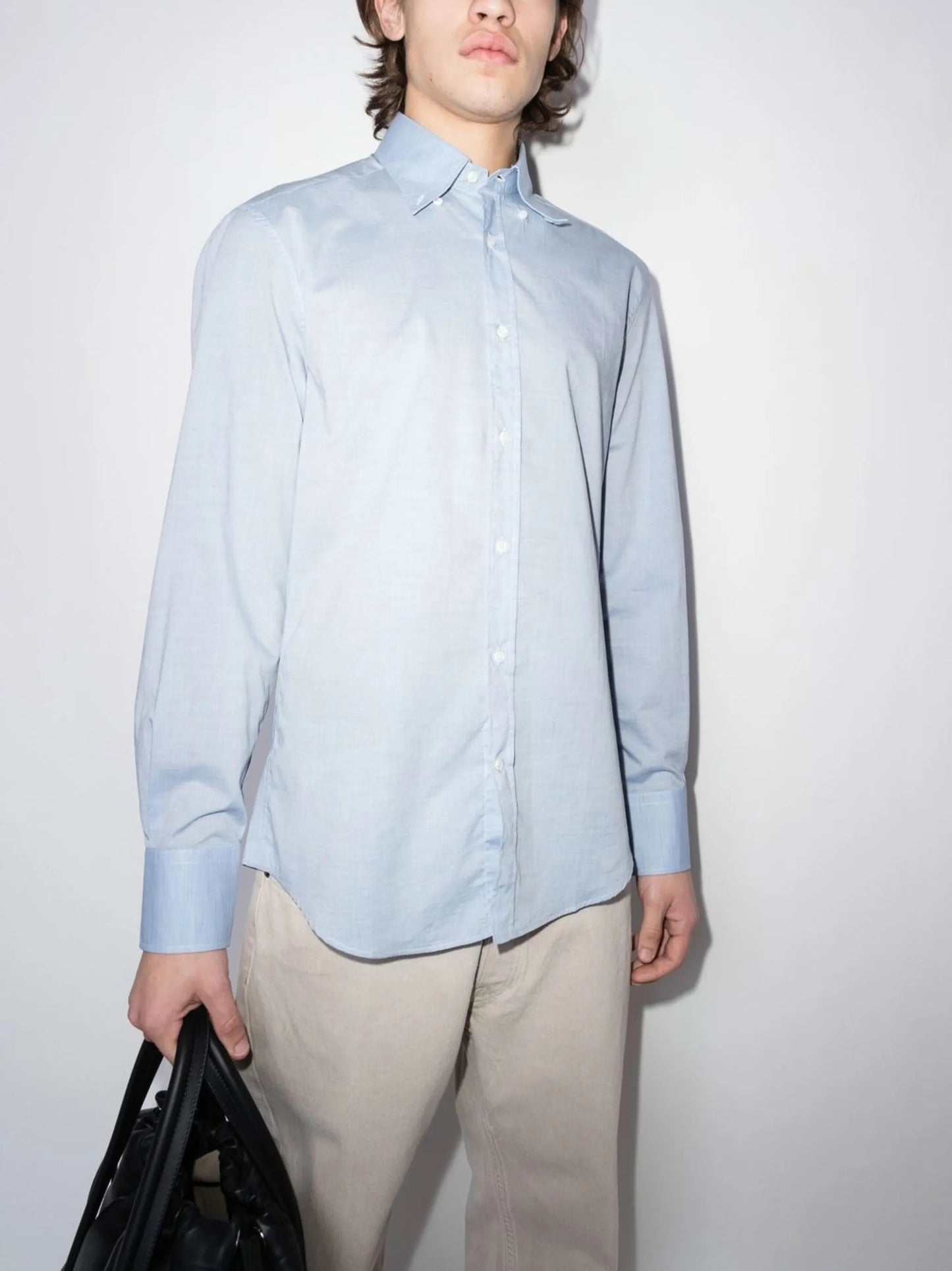 button-down long-sleeved shirt