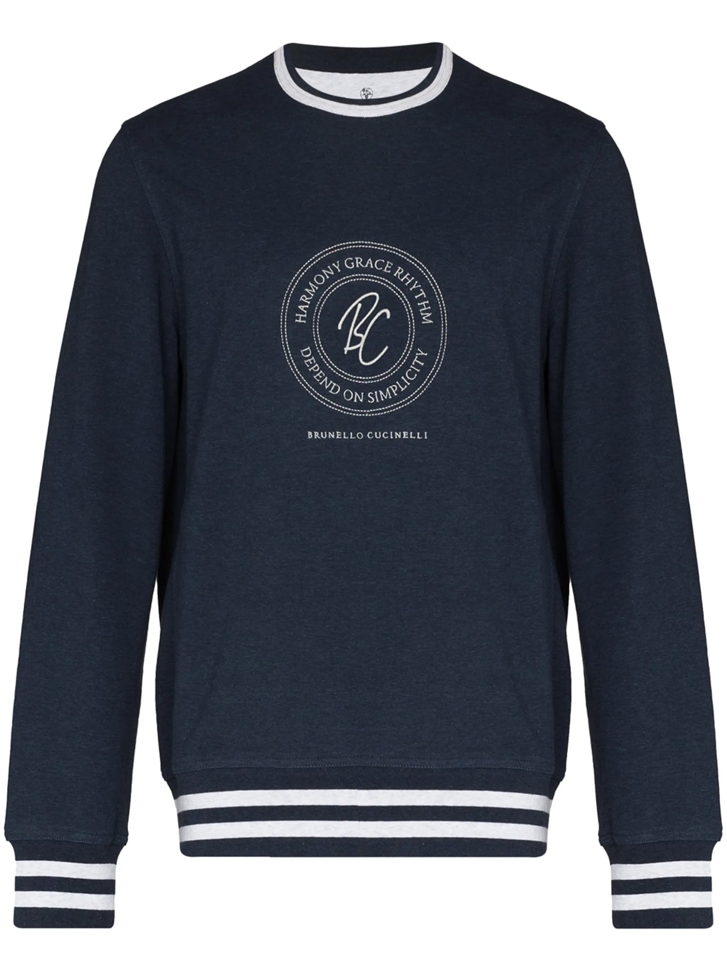 logo-print striped-trim sweatshirt