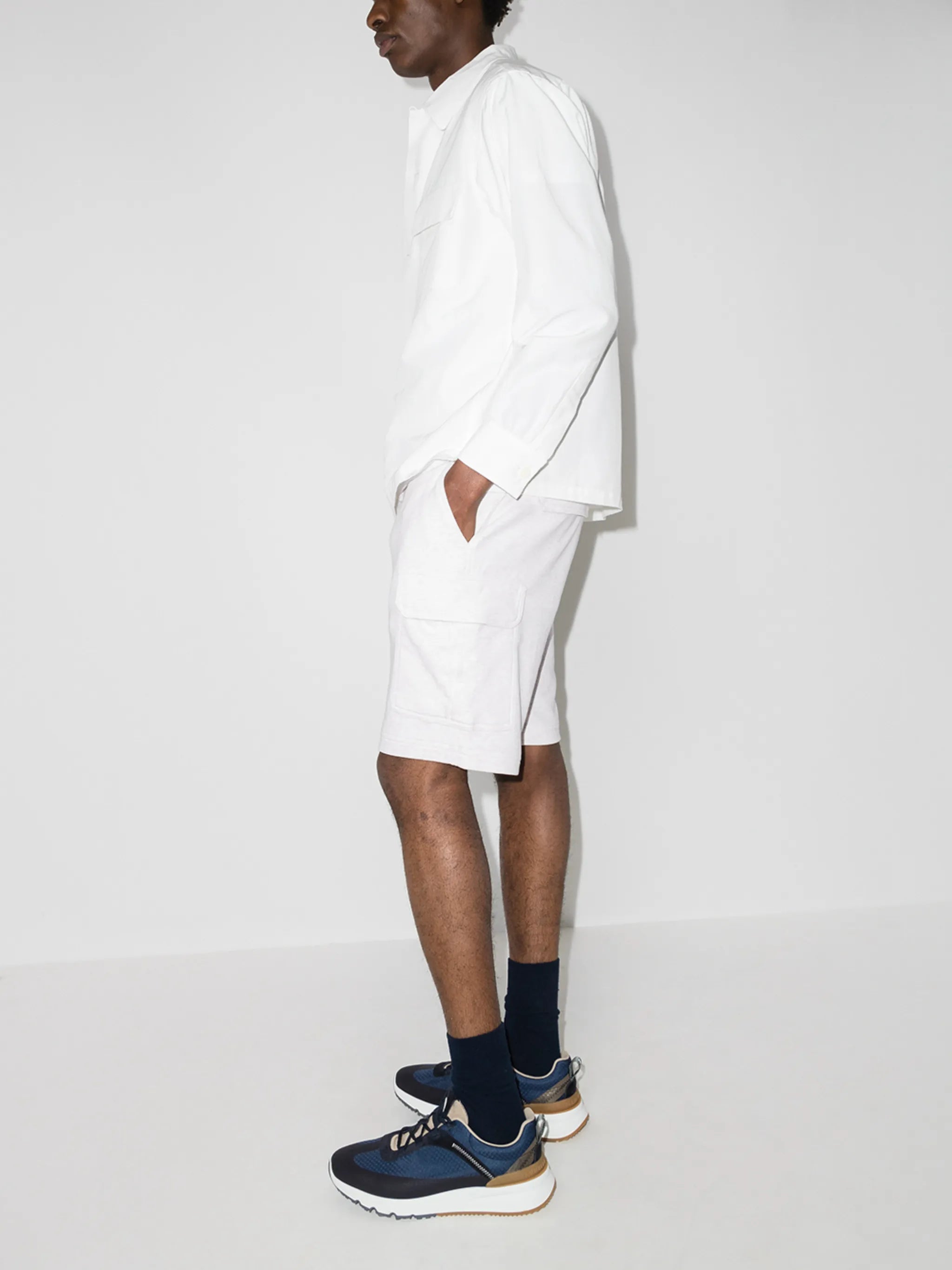 drawstring waist track shorts