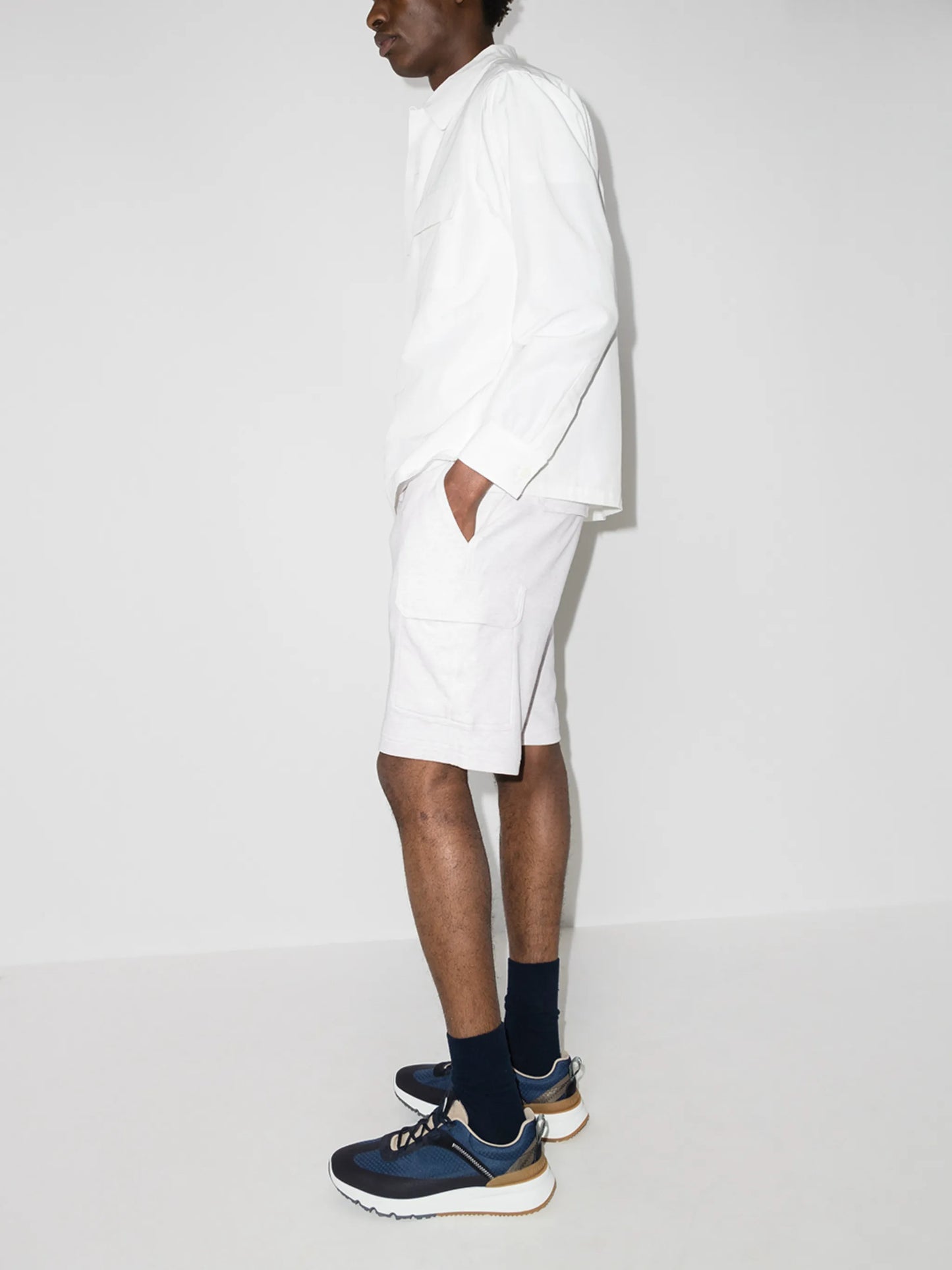 drawstring waist track shorts