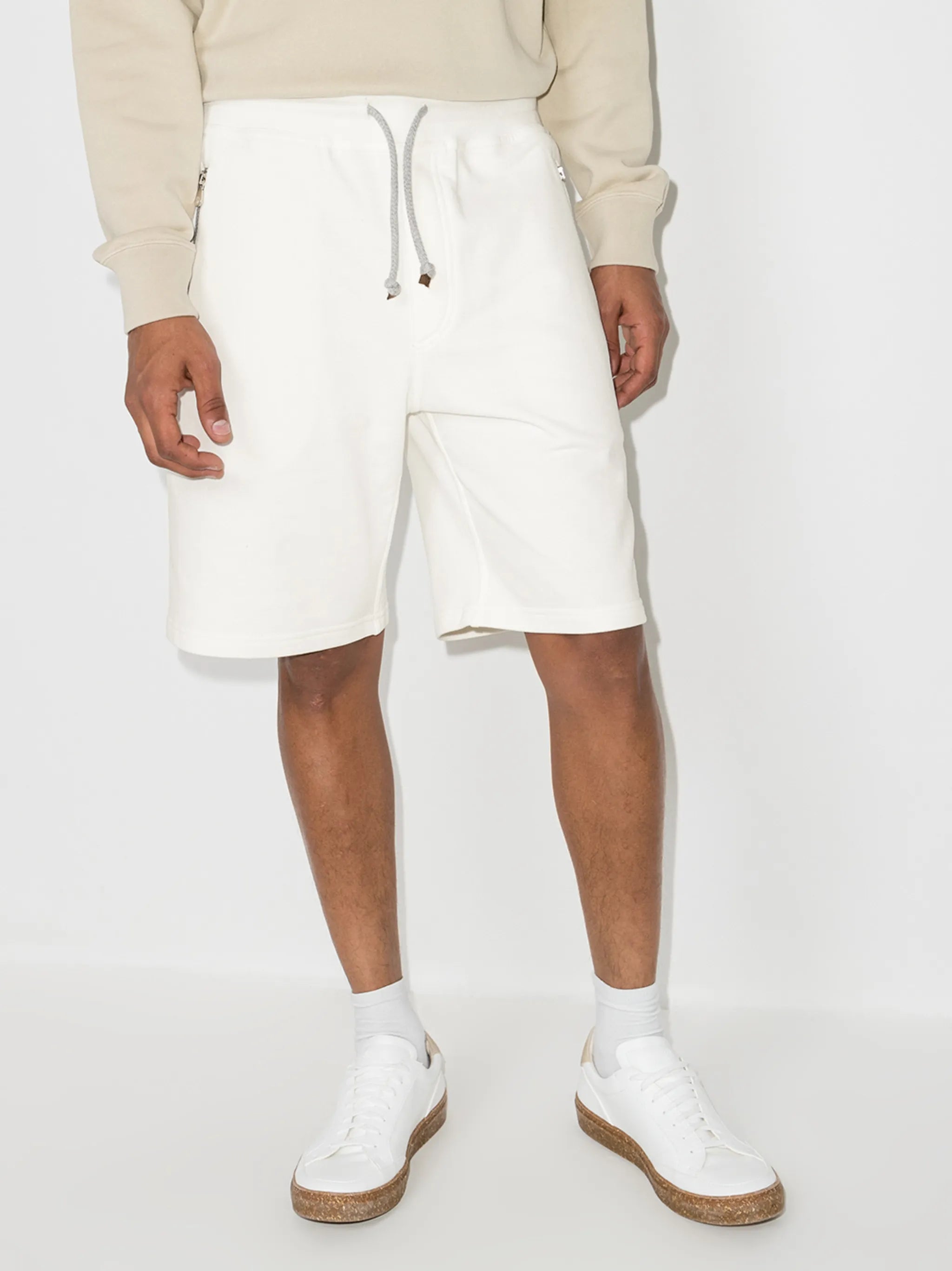 drawstring-waist track shorts