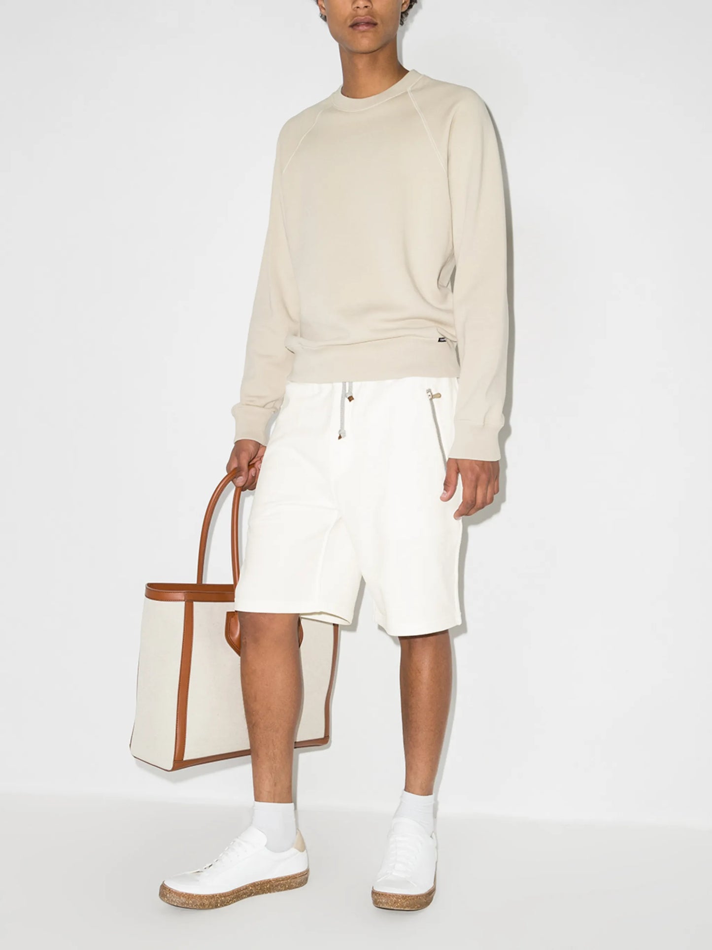 drawstring-waist track shorts