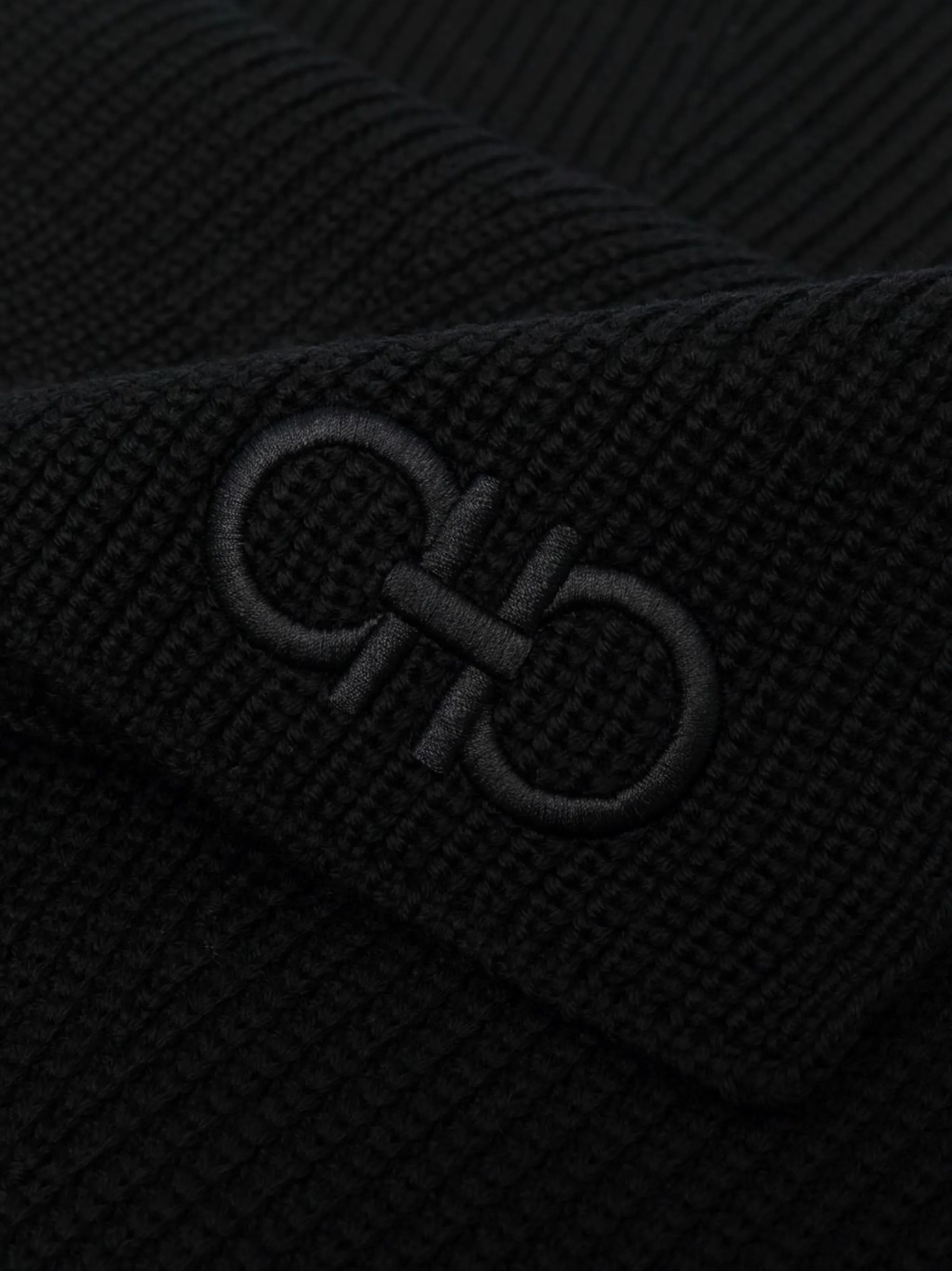 embroidered logo scarf