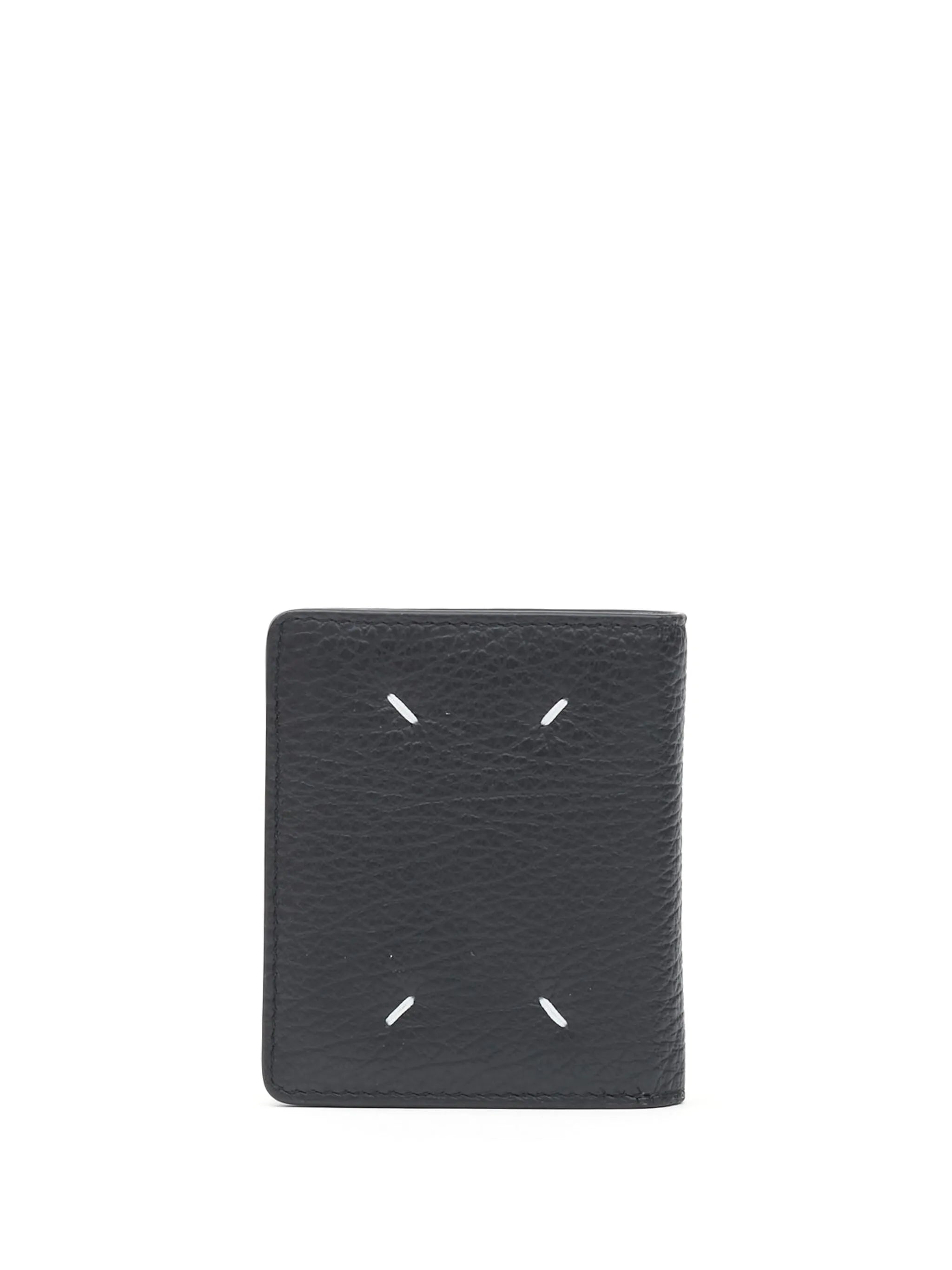 four-stitch leather bi-fold wallet