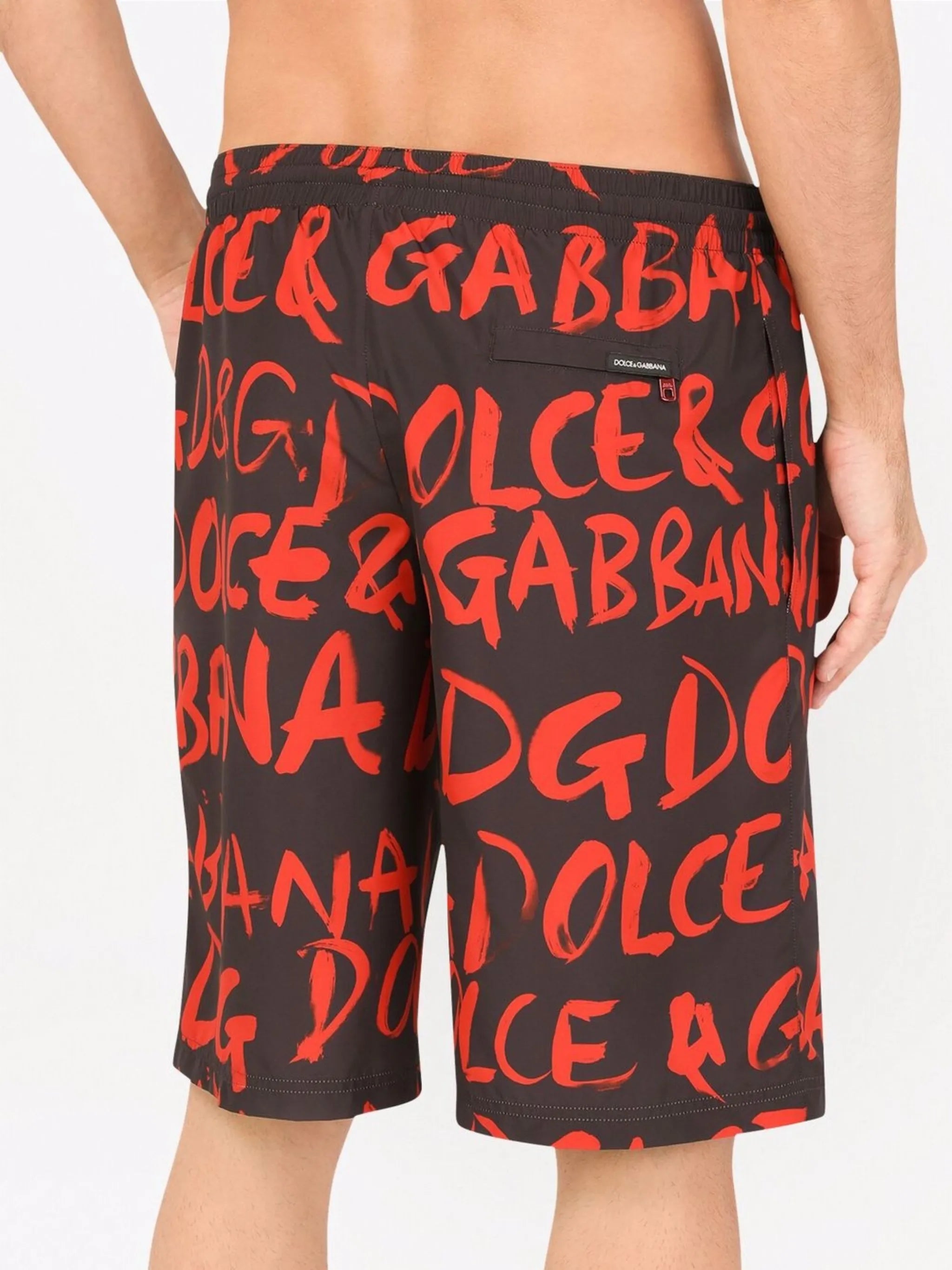logo-print long swim shorts